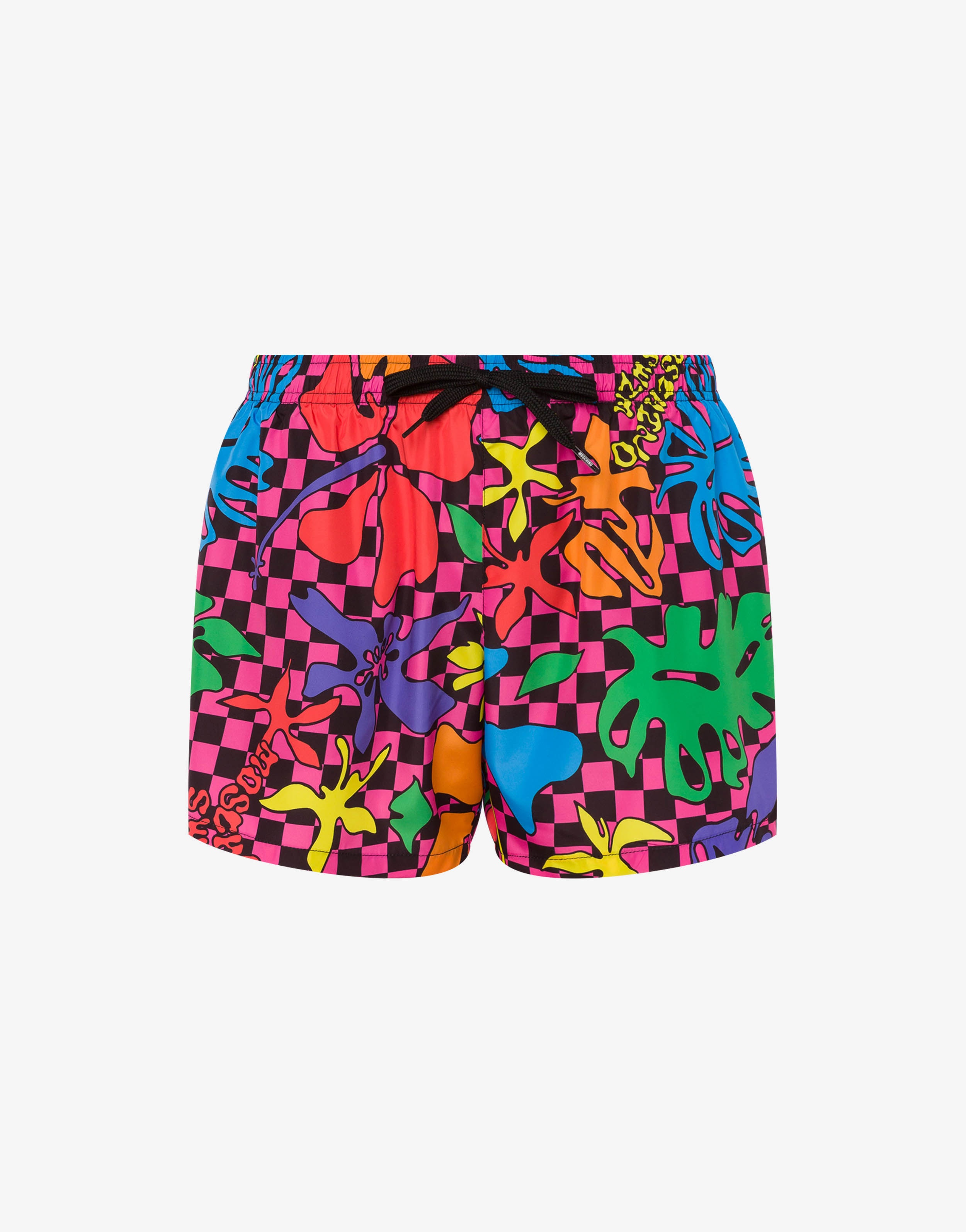 ALL-OVER FLOWER CHECK SWIM TRUNKS - 1