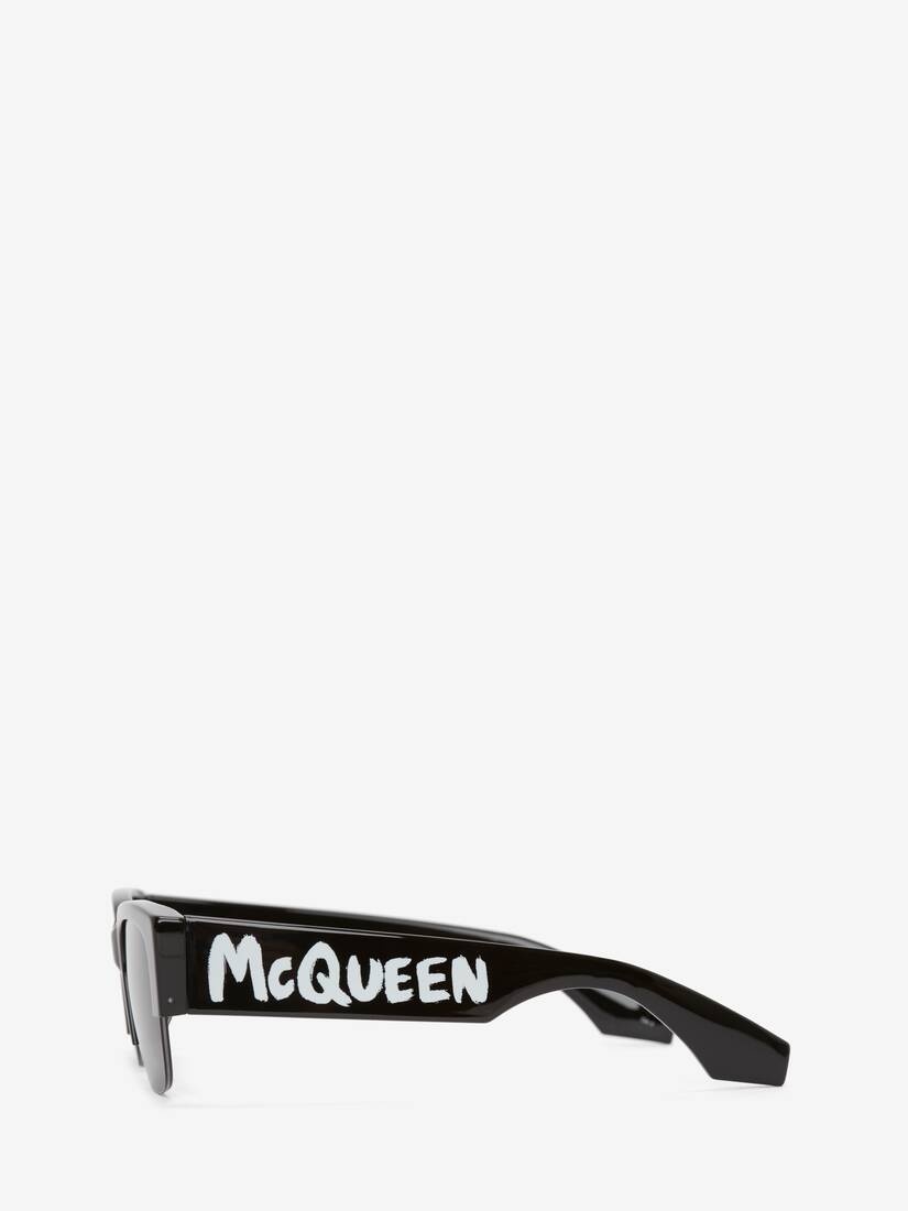 McQueen Graffiti Square Sunglasses in Black/smoke - 3