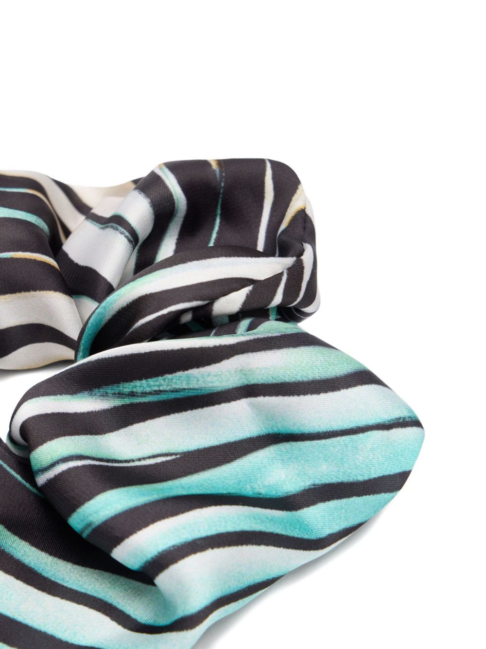 striped silk hair scrunchie - 2