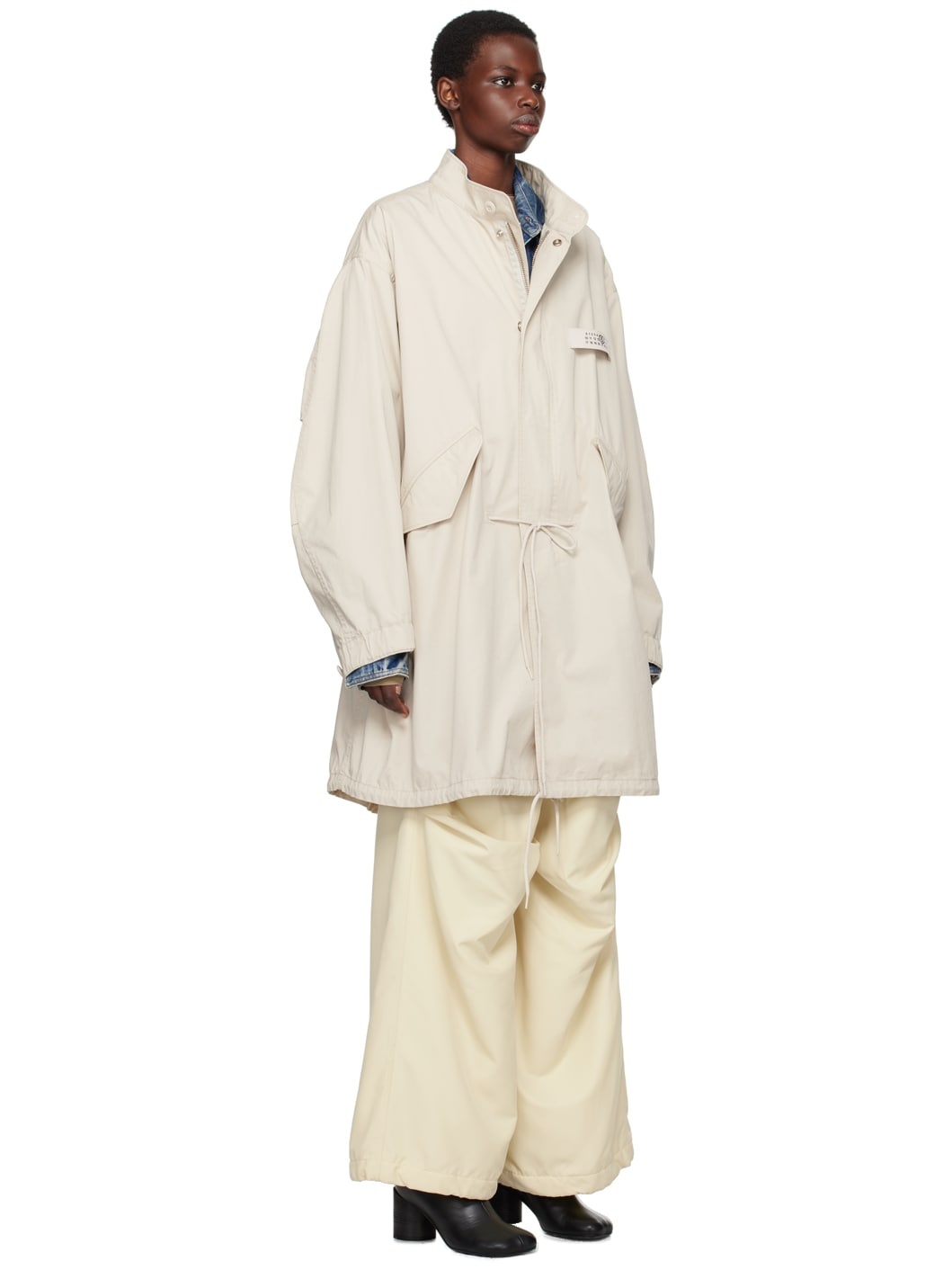 Beige Logo Patch Coat - 2