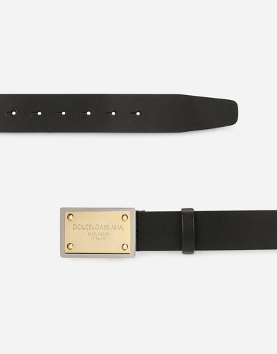 Dolce & Gabbana Lux leather belt with branded buckle outlook