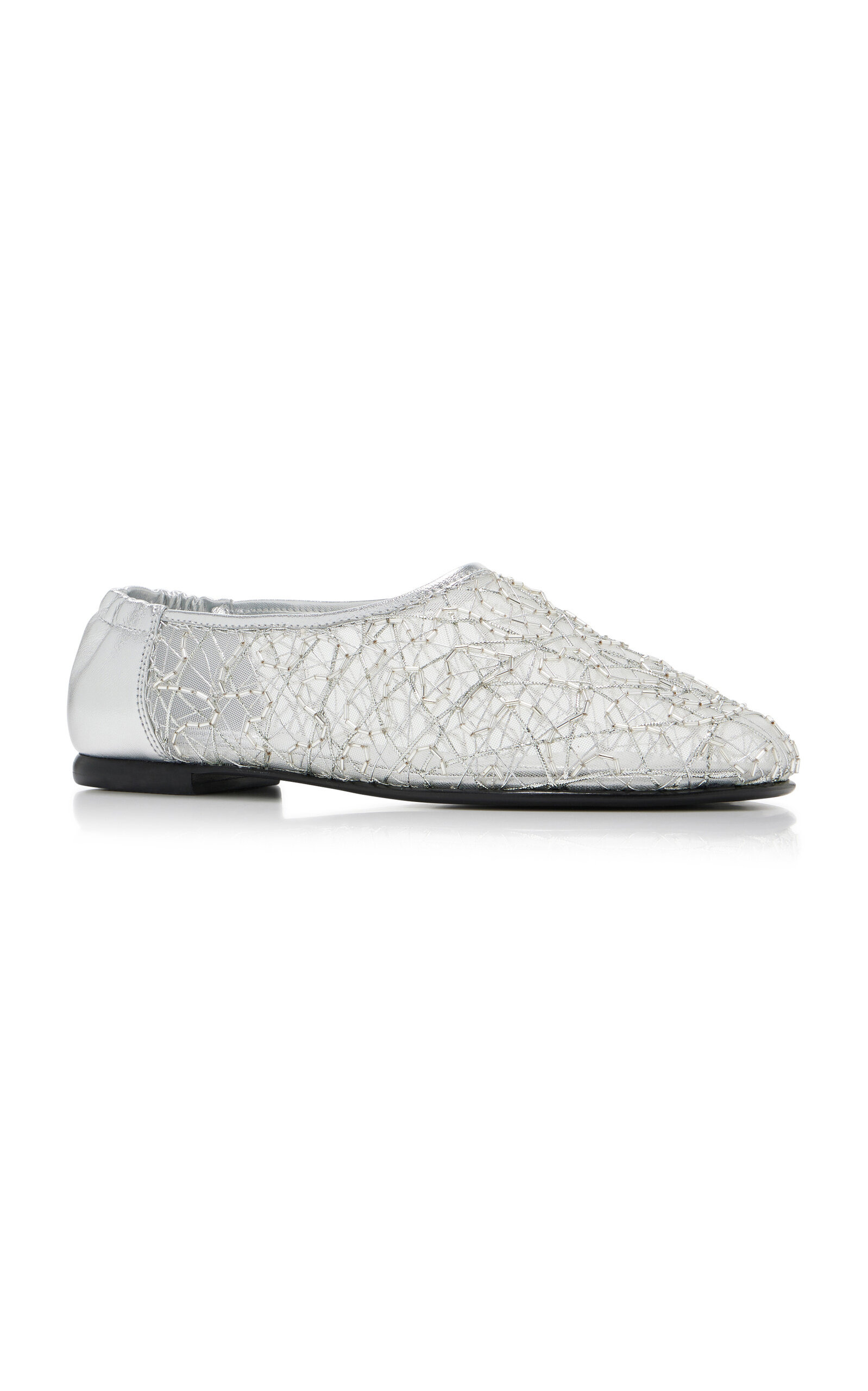 Eden Metallic Lace Ballet Flats silver - 4