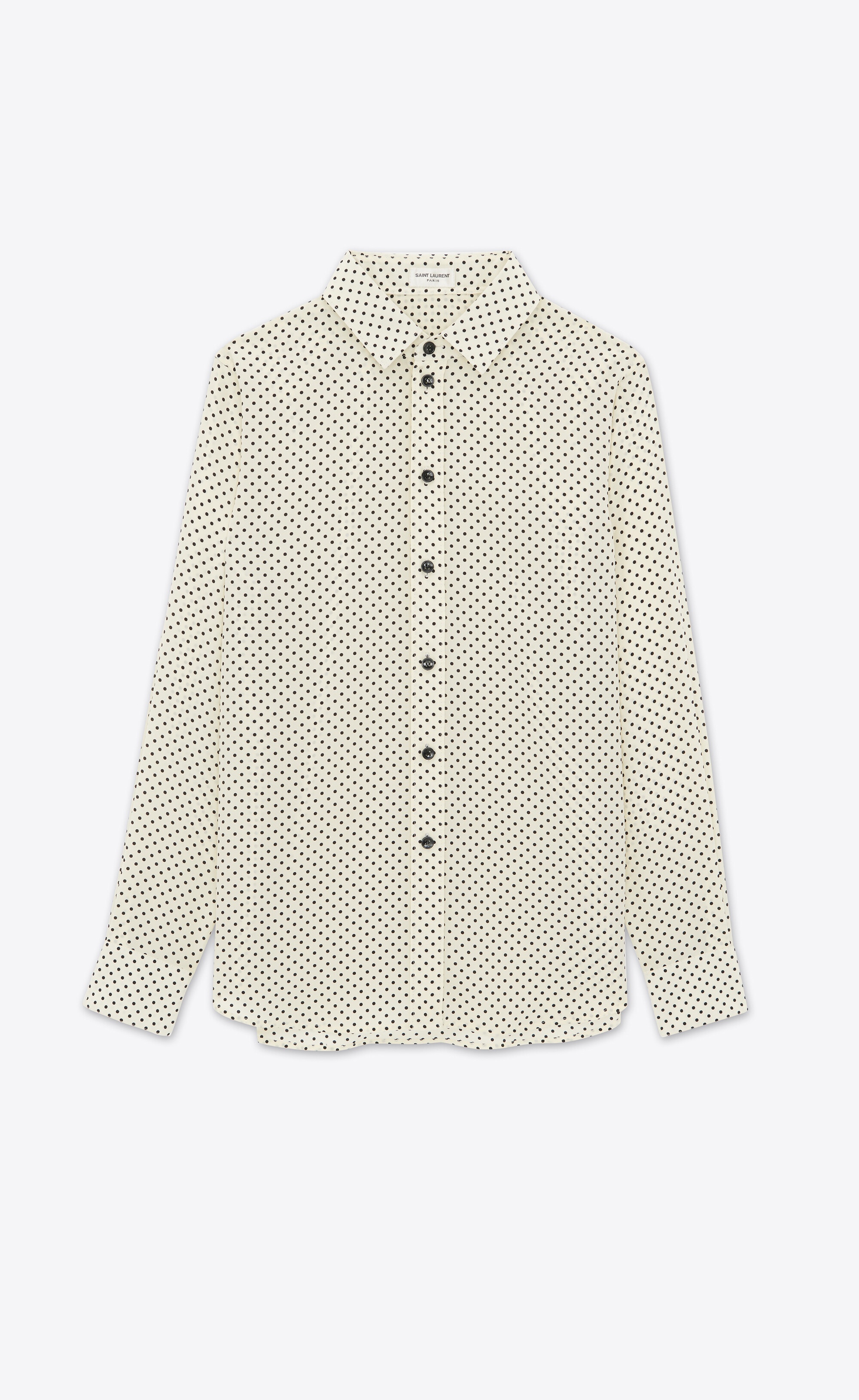 classic shirt in dotted crepe de chine - 1