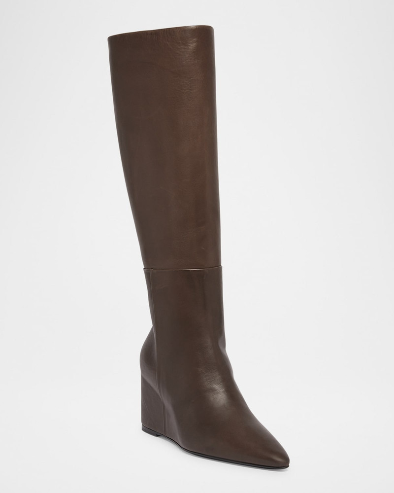 GABRIELA HEARST Remedios Leather Wedge Tall Boots outlook
