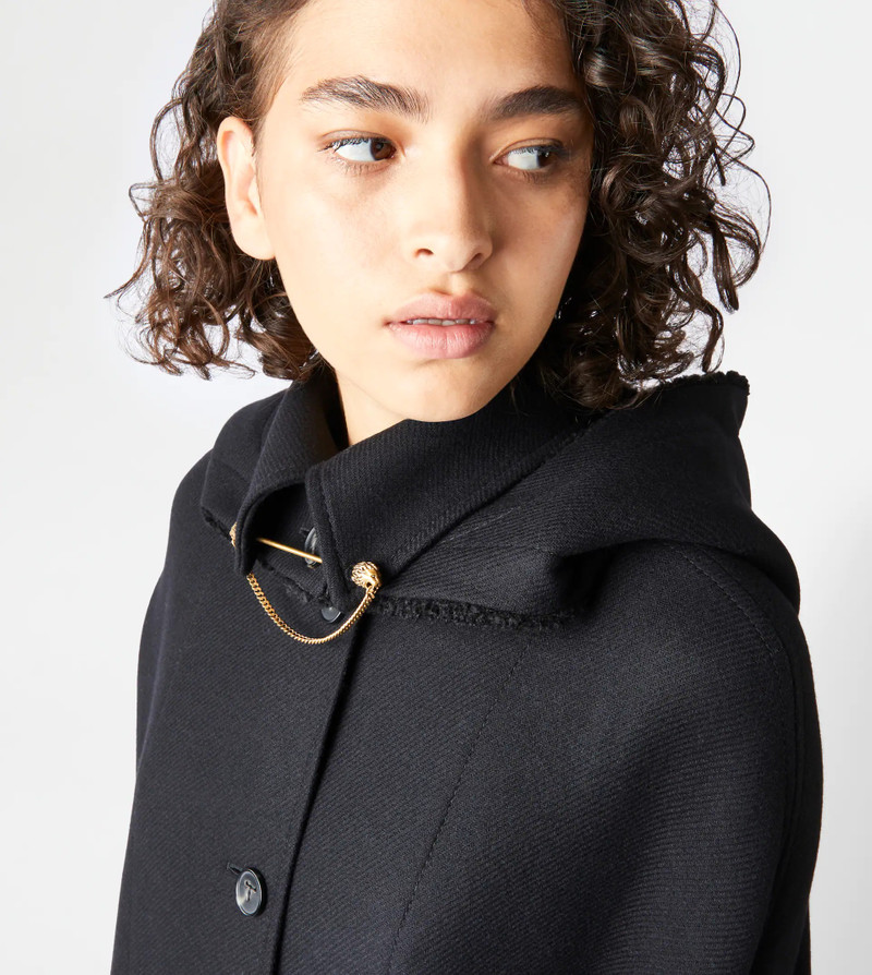 CAPE WITH BROOCH - BLACK 5