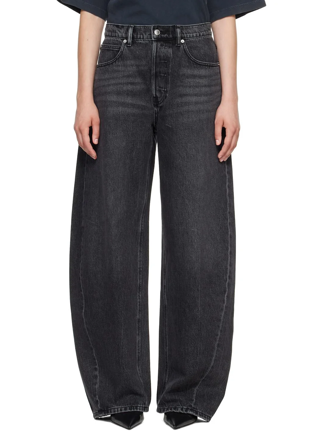 Black Crystal Blow Up Jeans - 1