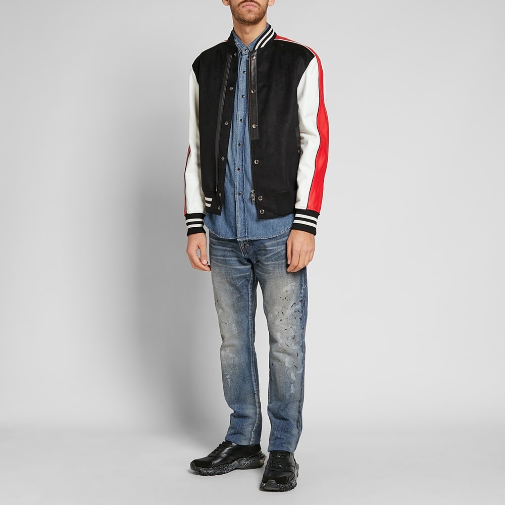 Alexander McQueen Leather Sleeve Varsity Jacket - 9