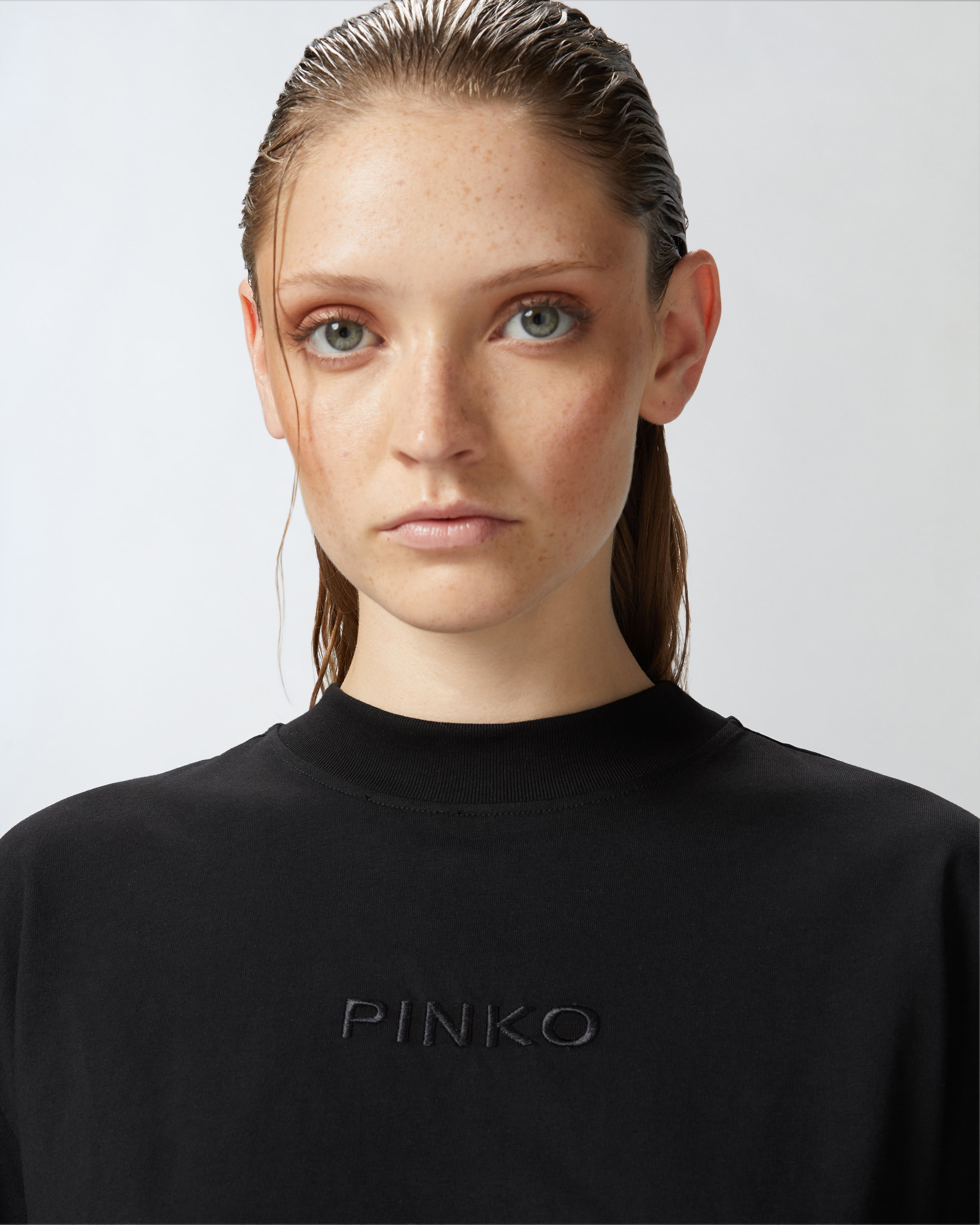 T-SHIRT CROPPED CON LOGO RICAMATO - 5