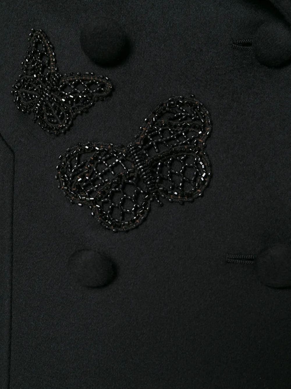 butterfly-embroidered coat - 5