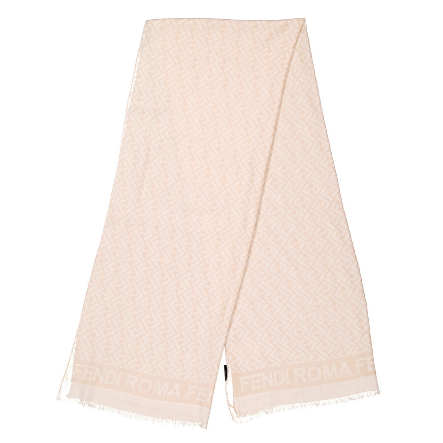 Fendi Jacquard FF Logo Fringed Scarf - 4
