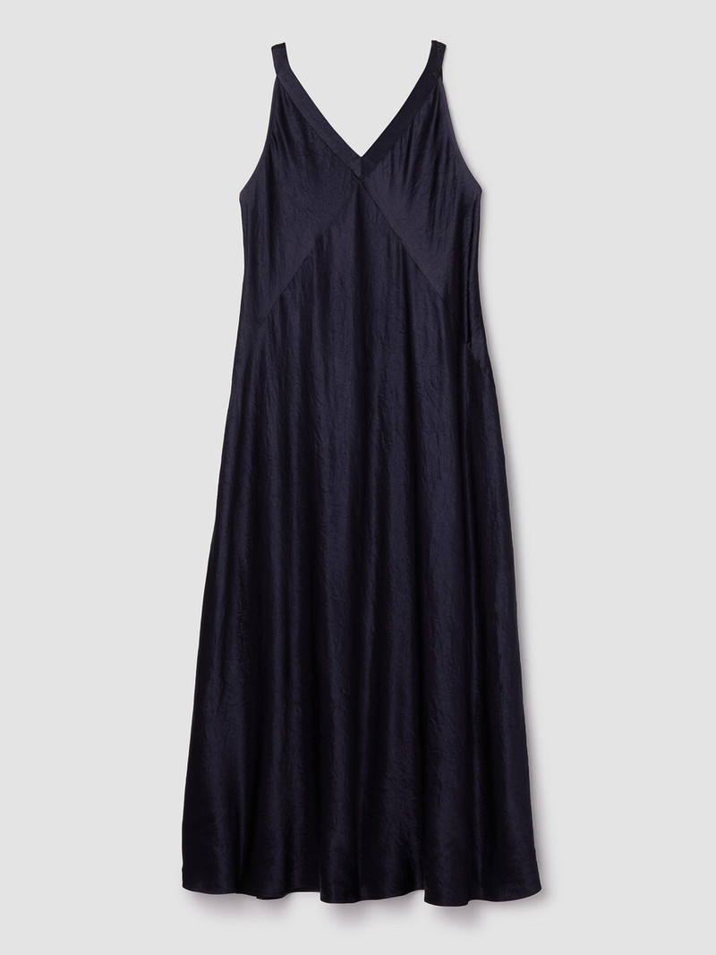 Textured Satin V-Neck Dress 1