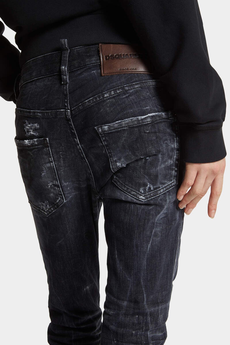 BLACK DESTROYED WASH COOL GIRL JEANS - 6