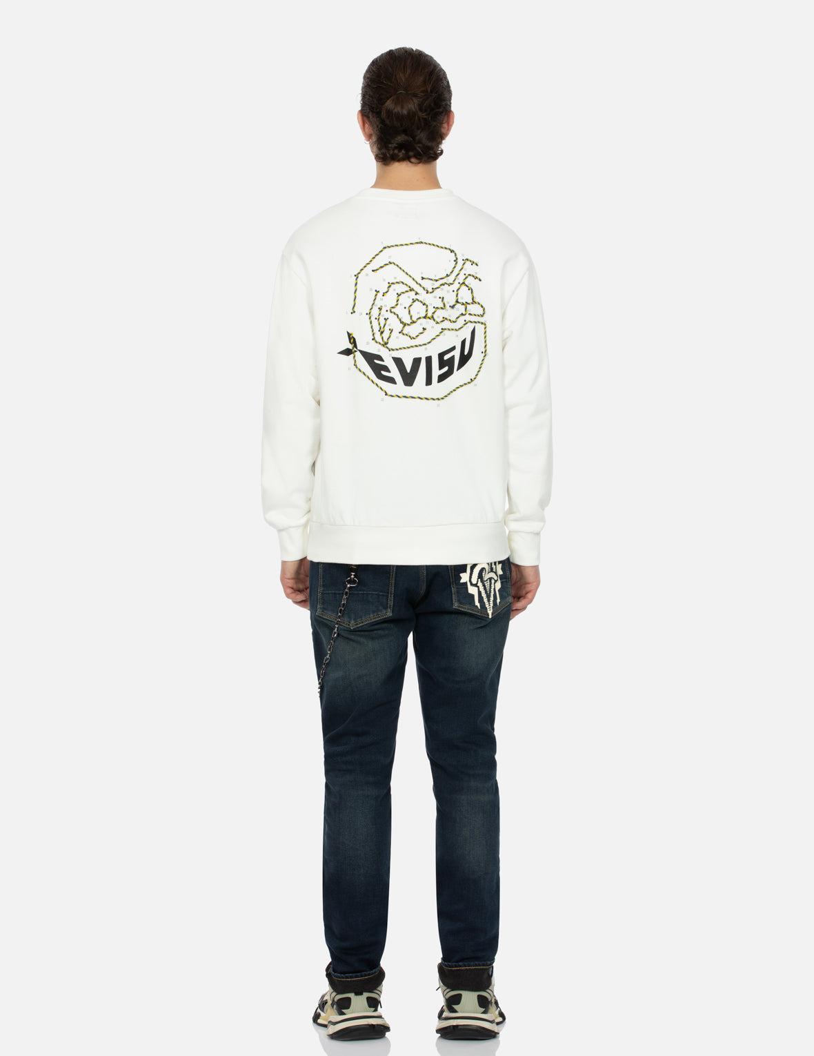 DOT-TO-DOT DARUMA AND LOGO PRINT RELAX FIT SWEATSHIRT - 5