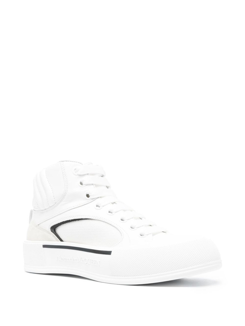 Alexander McQueen Seal-embroidered leather sneakers outlook