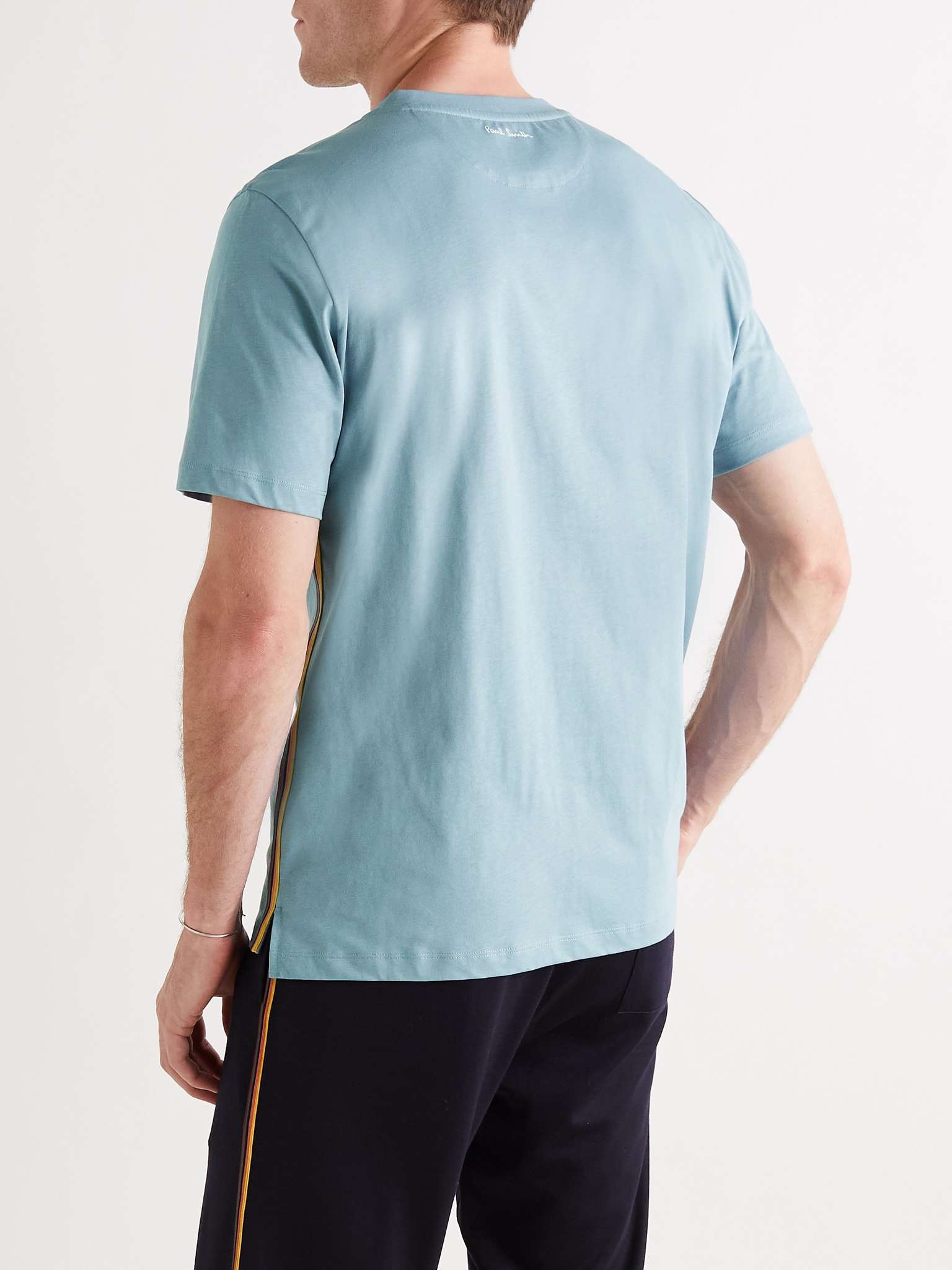 Striped Webbing-Trimmed Cotton-Jersey T-Shirt - 4