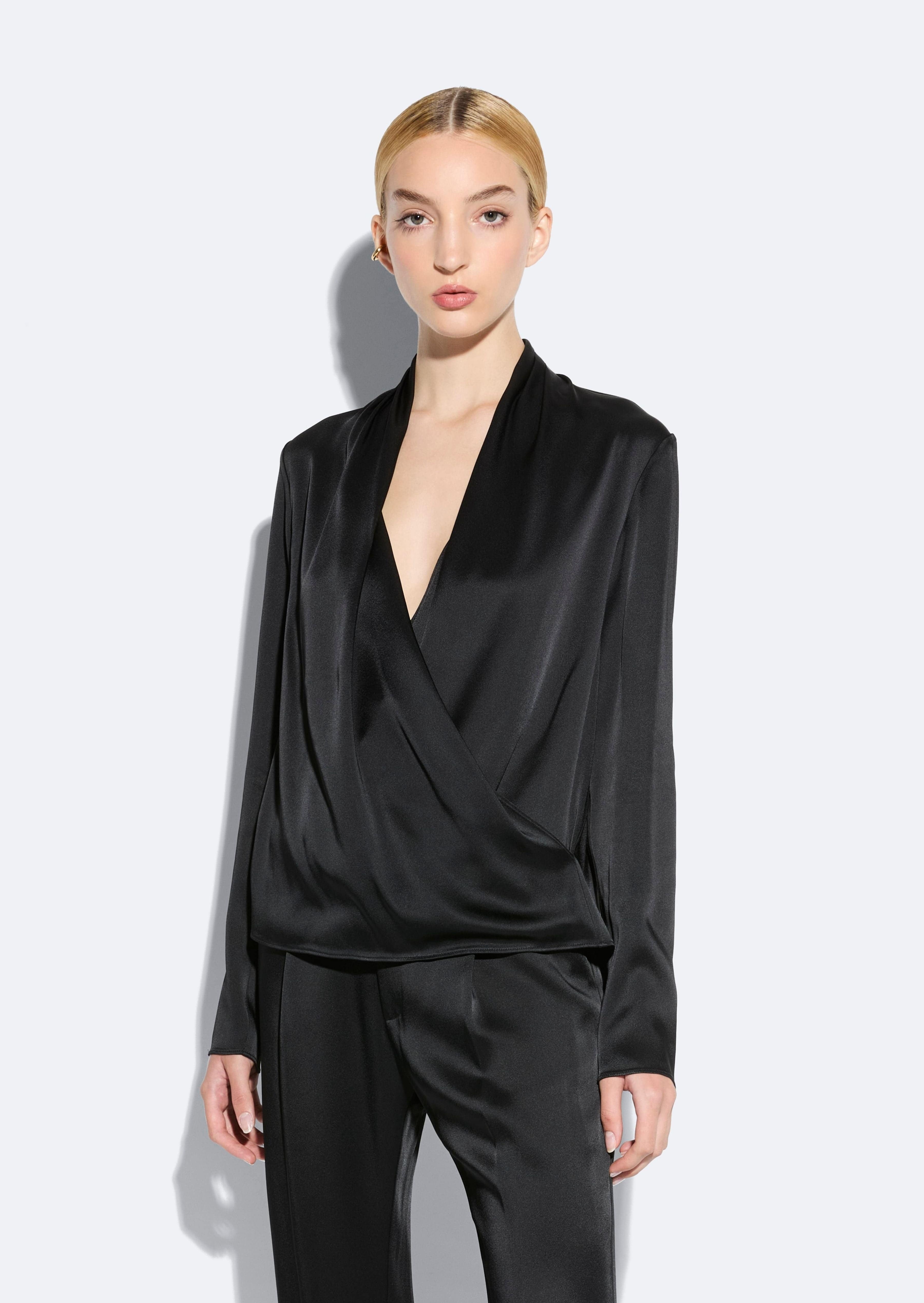 Satin Wrap Top - 2