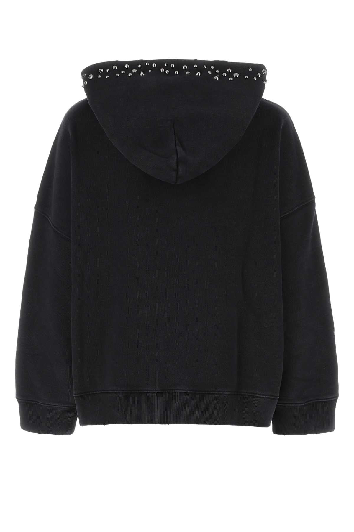 Versace Women Black Cotton Oversize Sweatshirt - 2