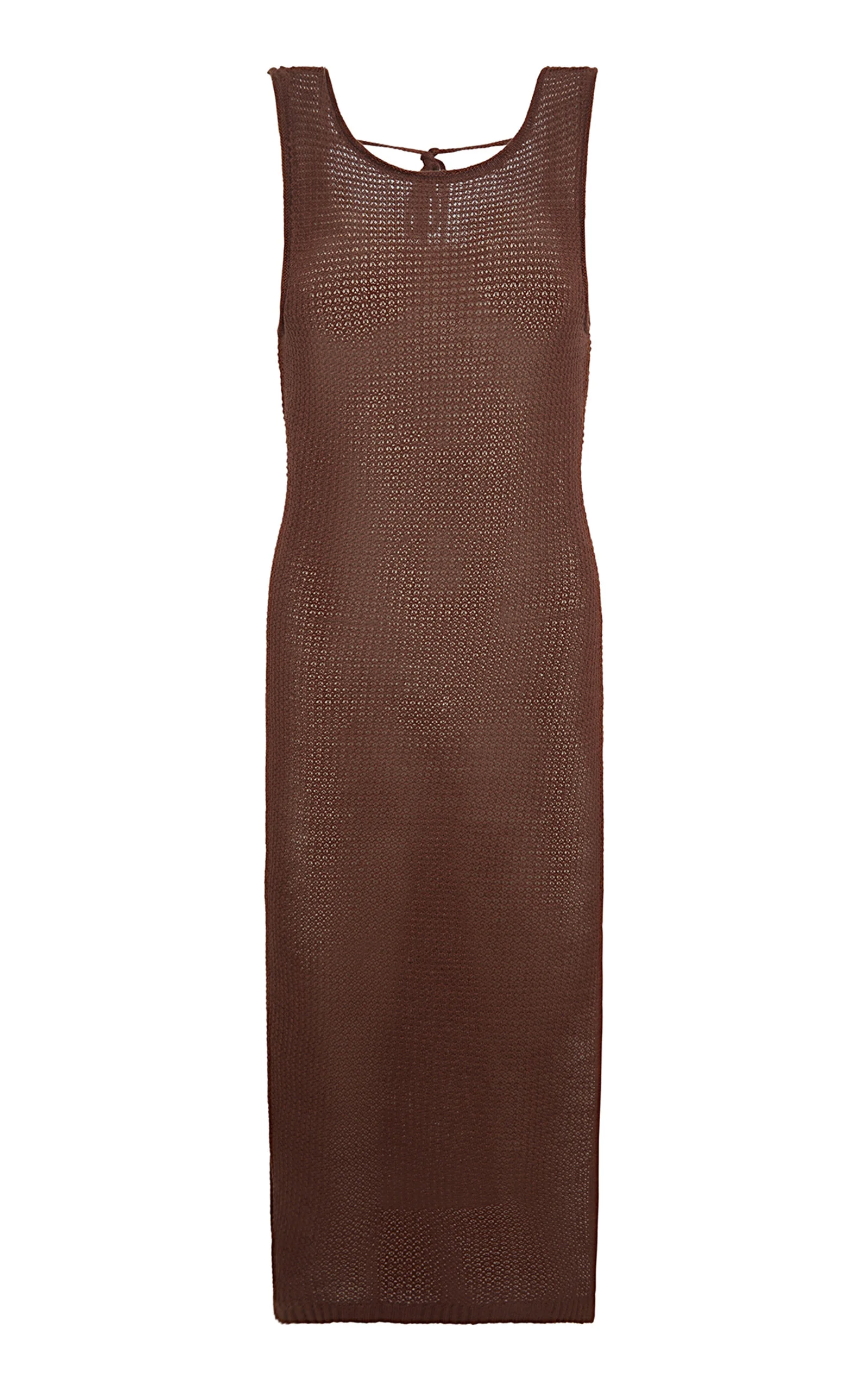 Linen Knit Scoop Back Maxi Dress brown - 1