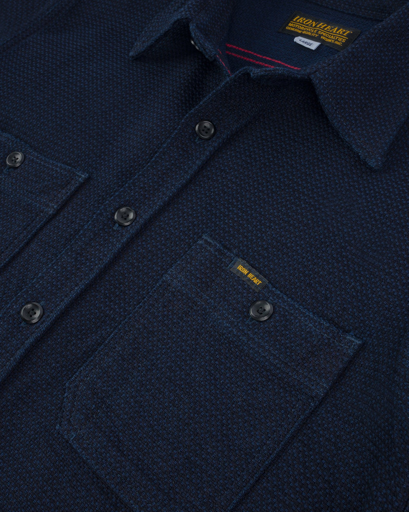 IHSH-380-IND 12OZ DOBBY CLOTH WORK SHIRT - INDIGO 9