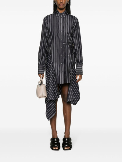 JW Anderson asymmetric striped cotton shirtdress outlook
