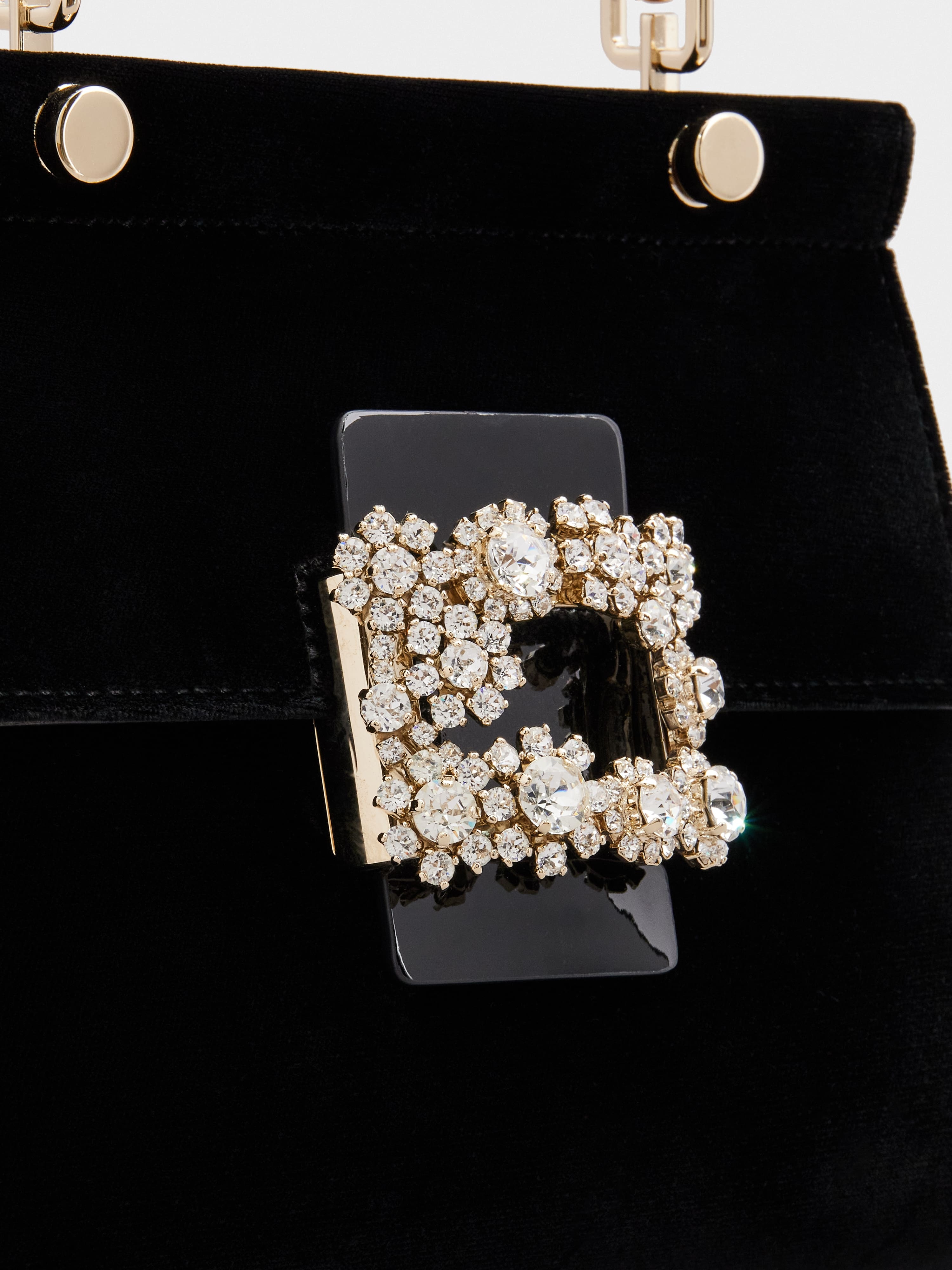 Viv' Flower Strass Jewel Cabas Mini Bag in Velvet - 7