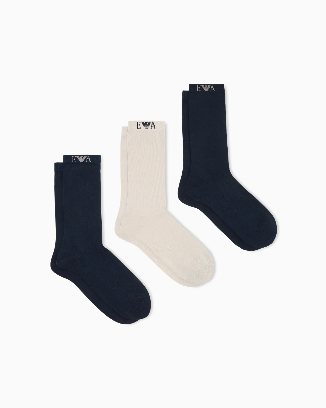 THREE-PACK OF SHORT COTTON SOCKS WITH A MONOGRAM LOGO BAND - 1