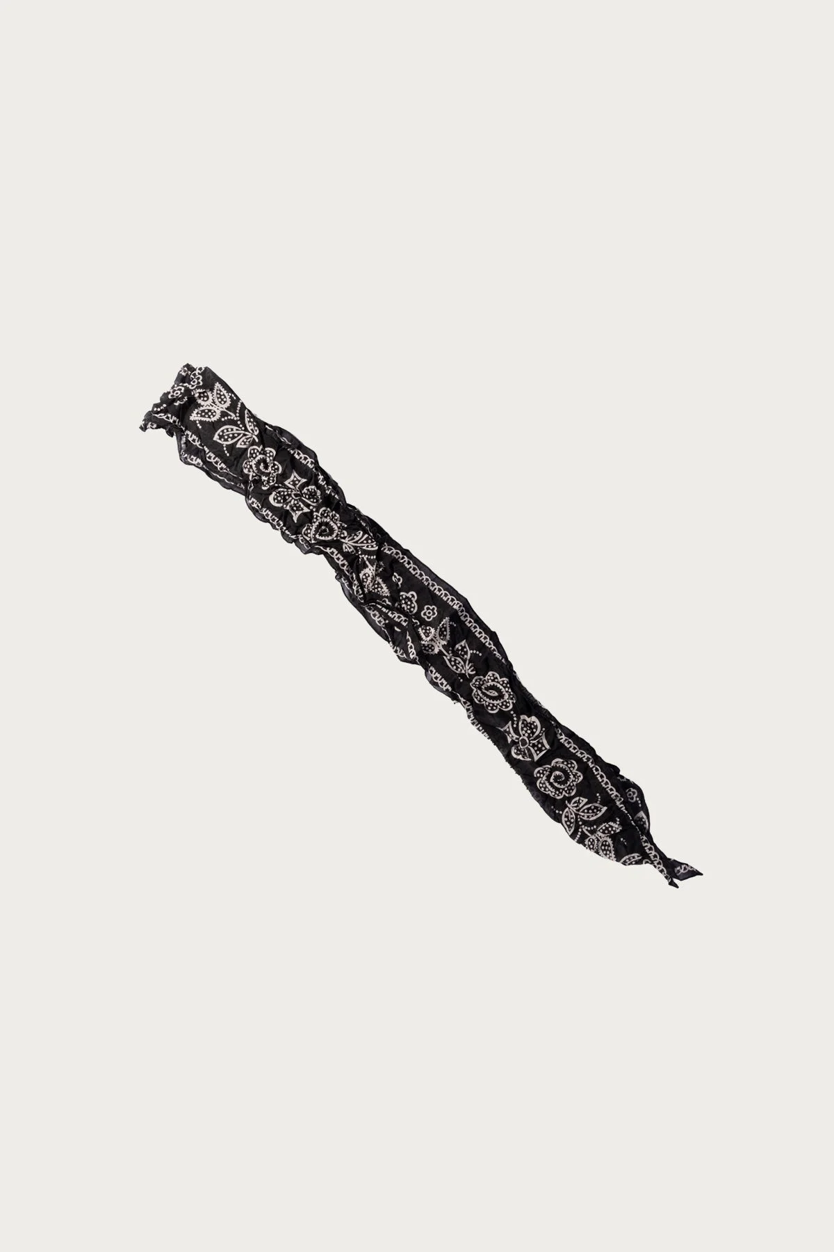 WASHER Silk MOGA Scarf (ESCARGOT FLOWER) - Black - 1