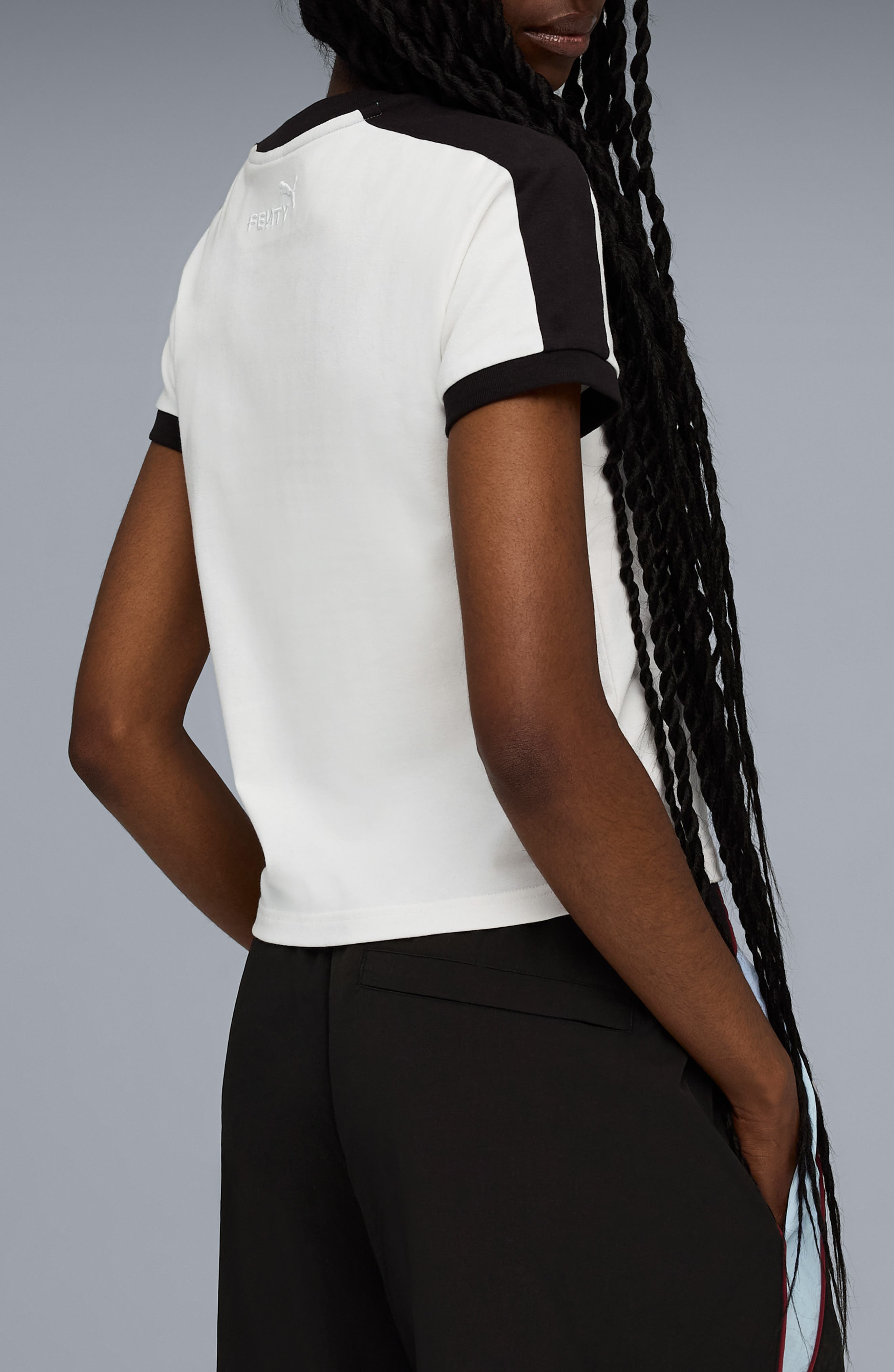 PUMA x Fenty Rhinestone Stretch Cotton Blend T-Shirt in Puma White at Nordstrom - 2