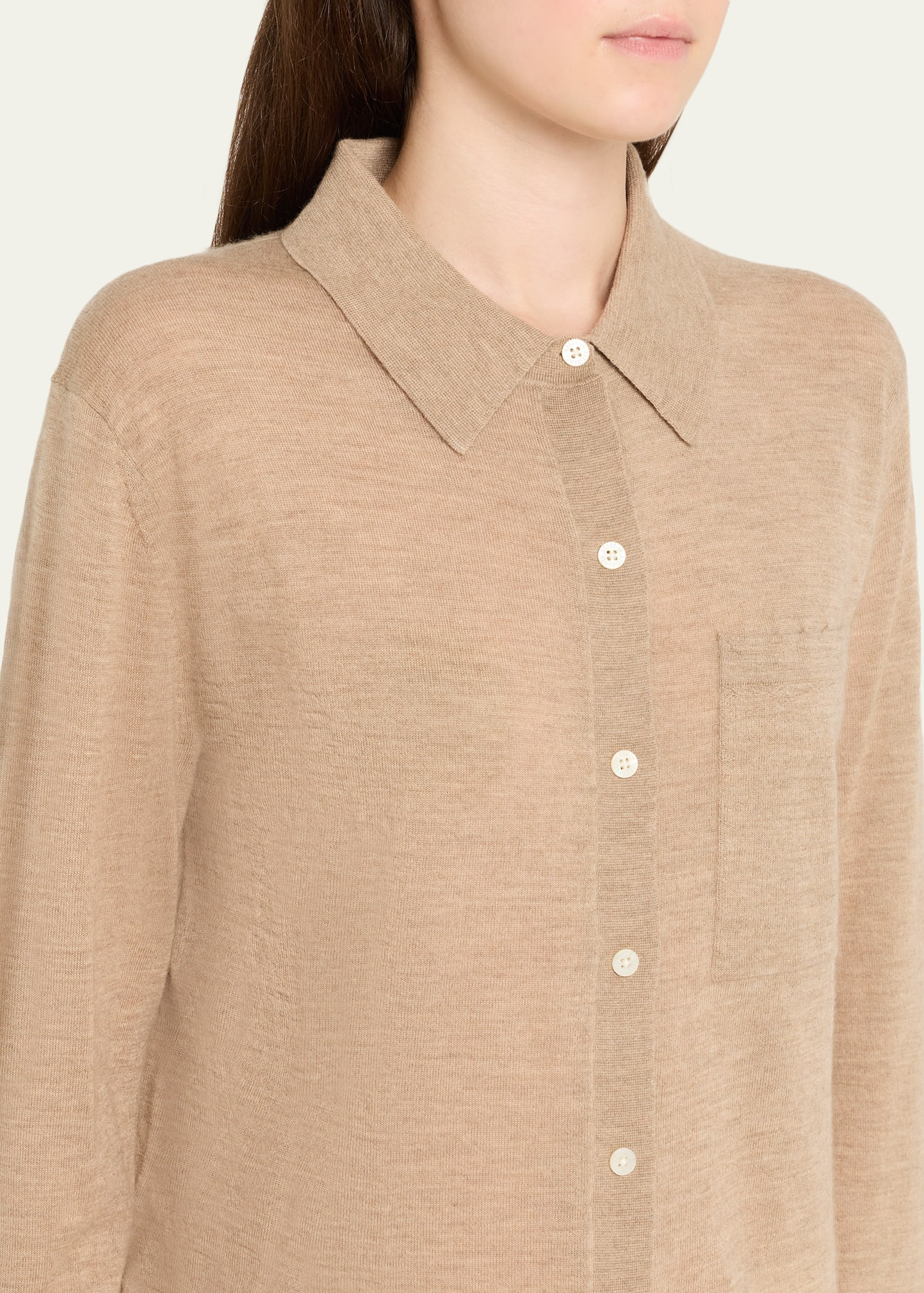 Showtime Cashmere Collared Button-Front Shirt - 5
