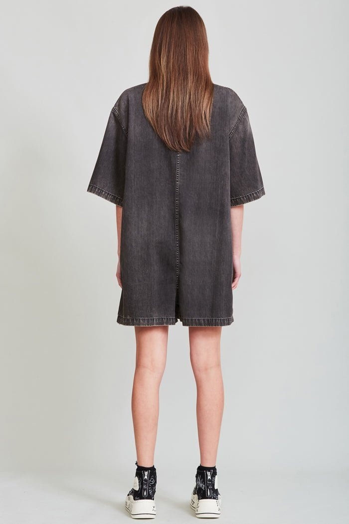 Workwear Romper - Elmore Black | R13 Denim Official Site - 6