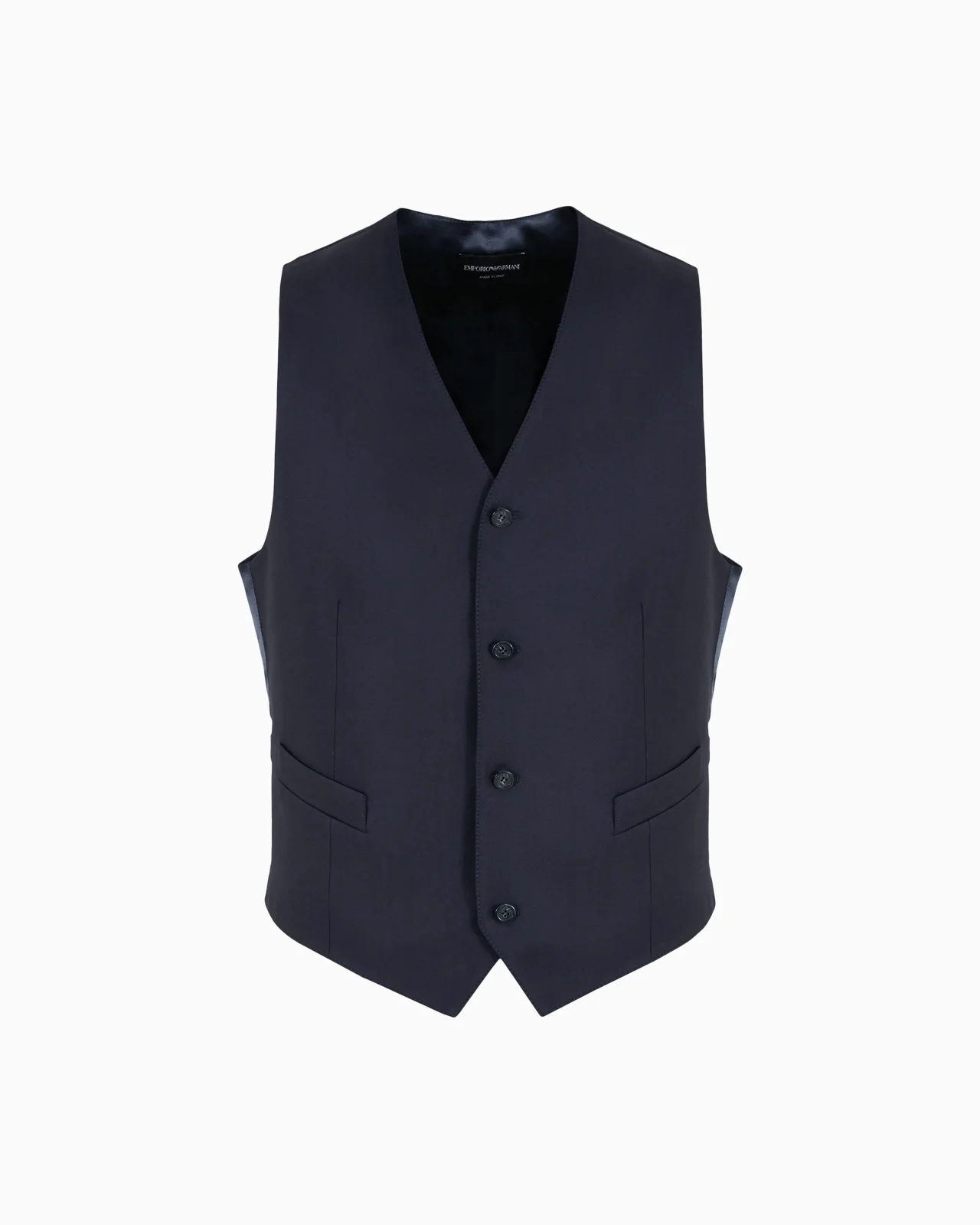 Single-breasted, worsted virgin-wool gilet - 1