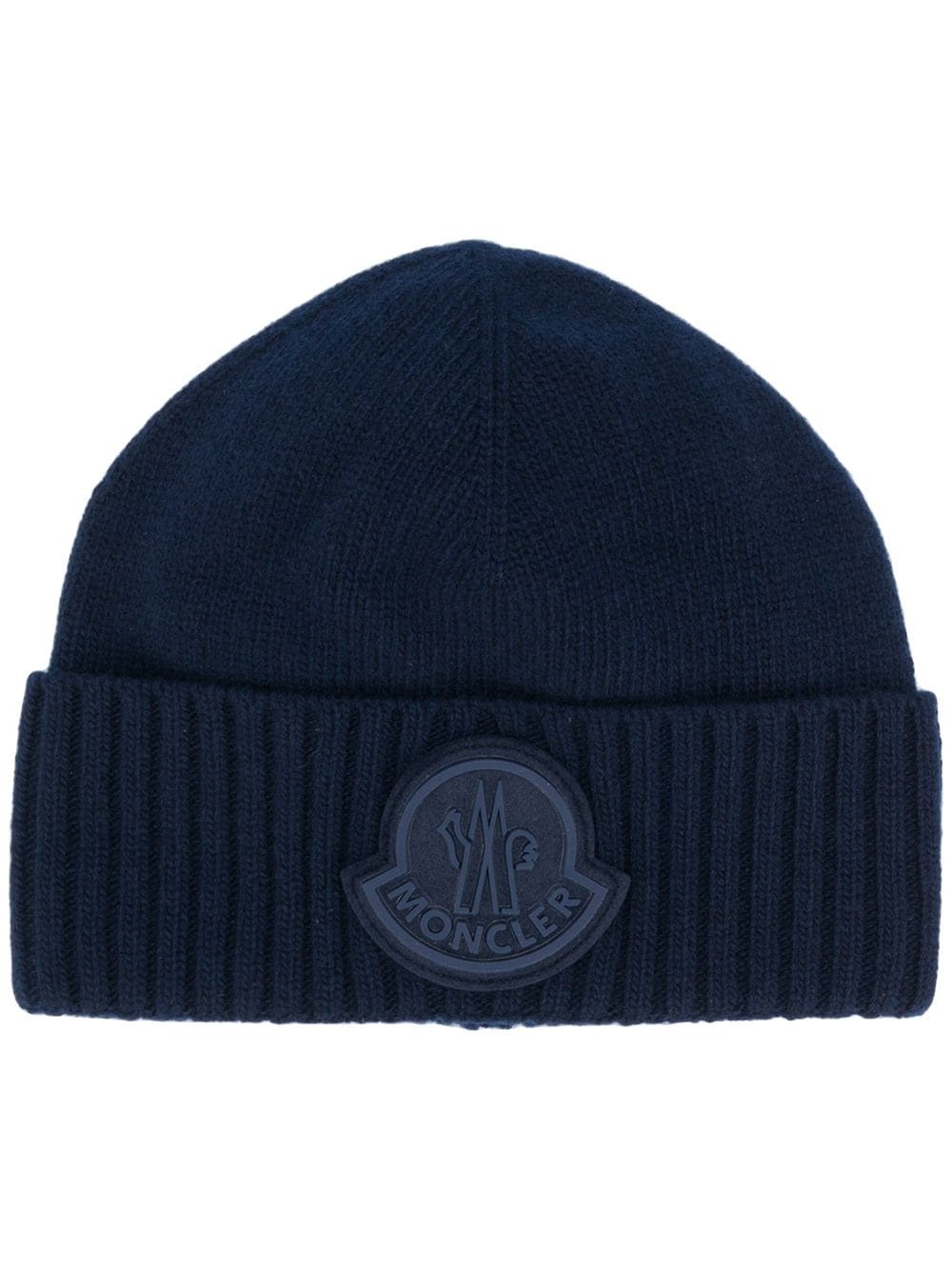 ribbed large logo beanie - 1