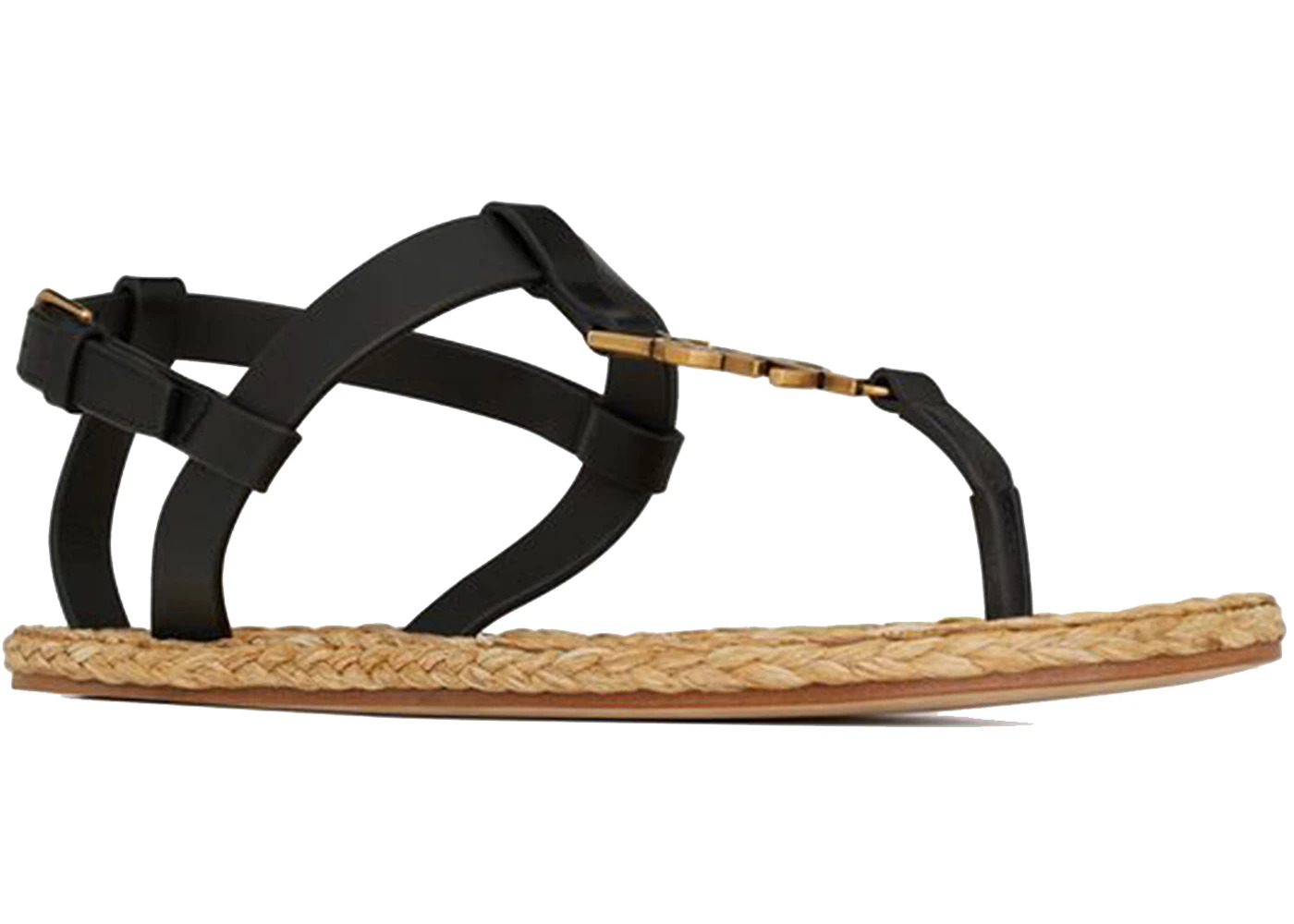 Saint Laurent Cassandra Sandals Black Leather - 2