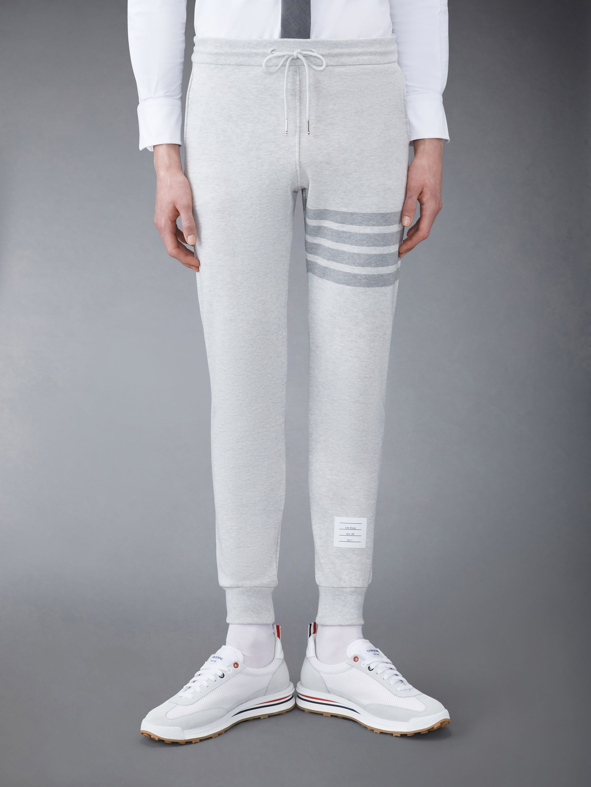 4-Bar stripe cotton track pants - 1