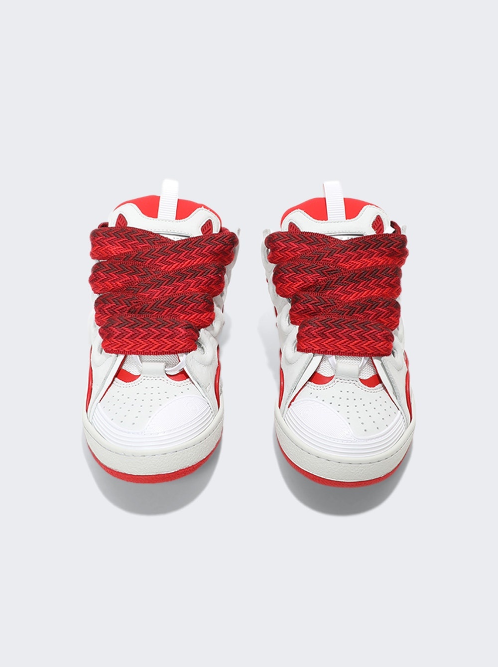 Curb Sneakers White And Red - 4