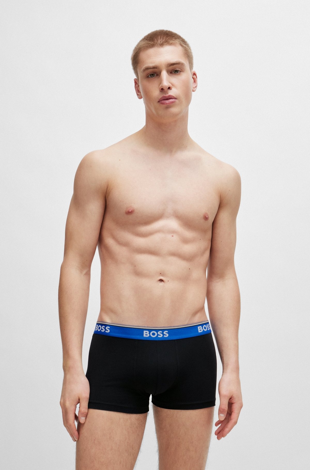 THREE-PACK OF STRETCH-COTTON TRUNKS WITH LOGO WAISTBANDS - 2