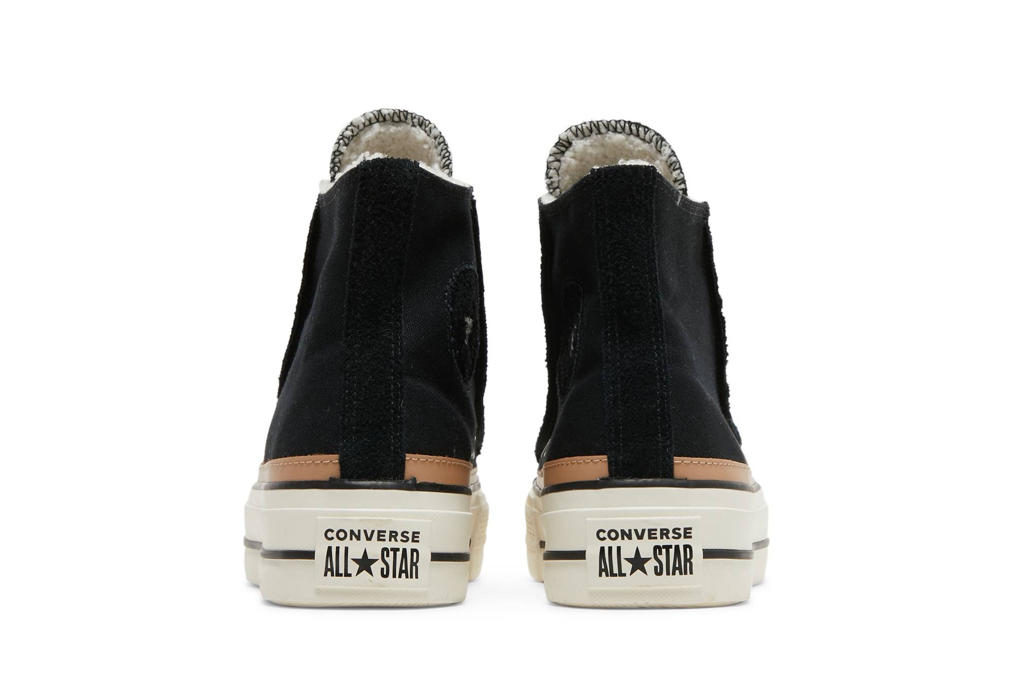 Wmns Chuck Taylor All Star Raw Edge Platform High 'Black Champagne Tan' - 6