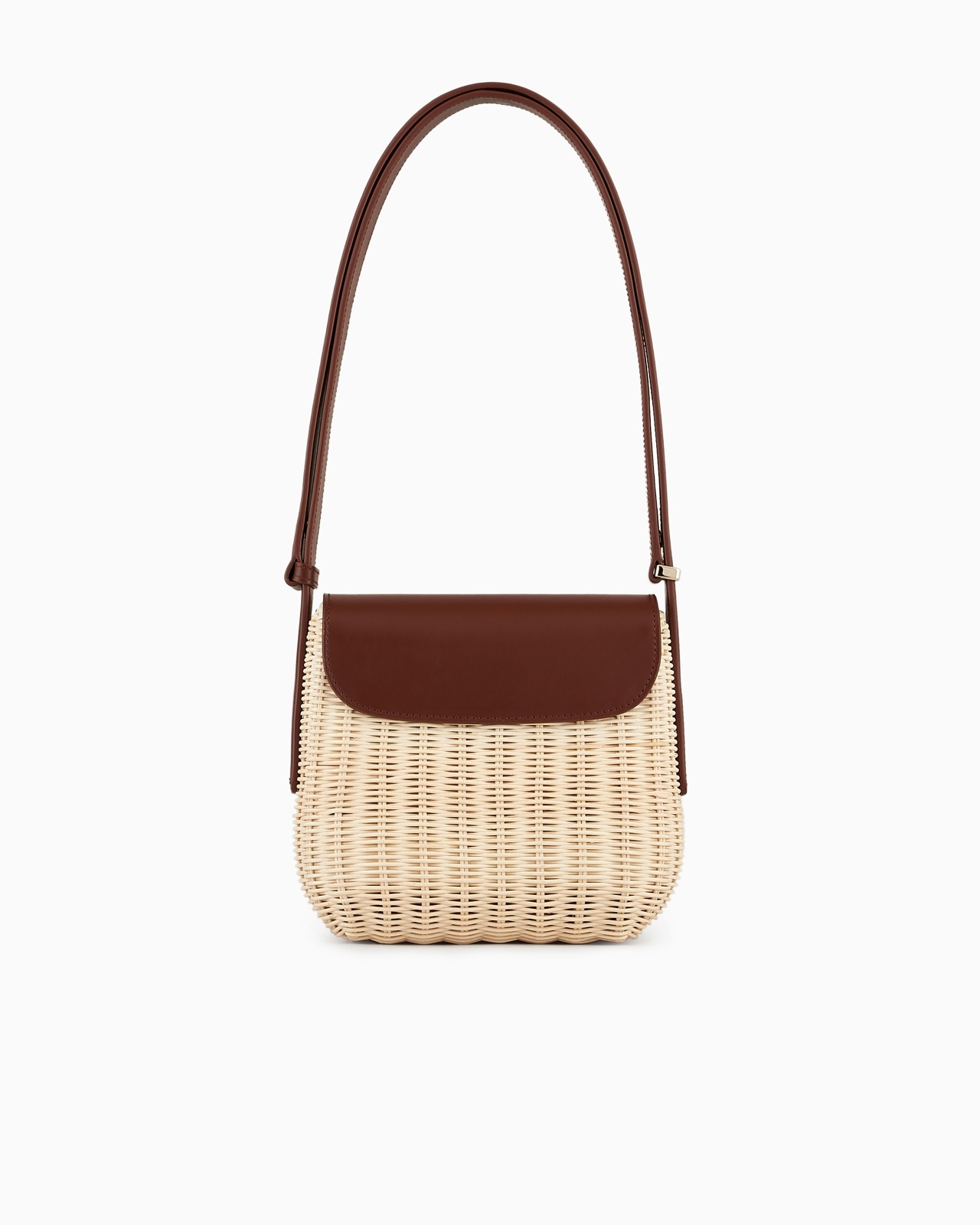 LA PRIMA WICKER AND LEATHER SHOULDER BAG - 3