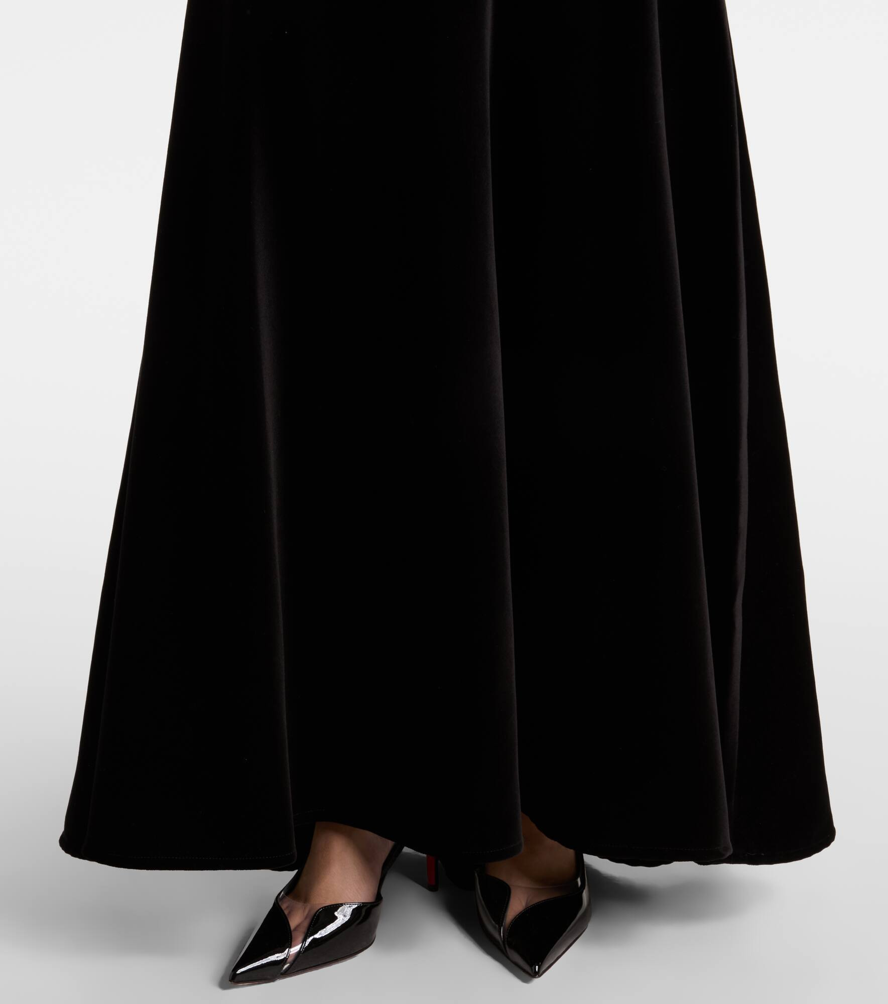 Cotton-blend velvet maxi skirt - 5