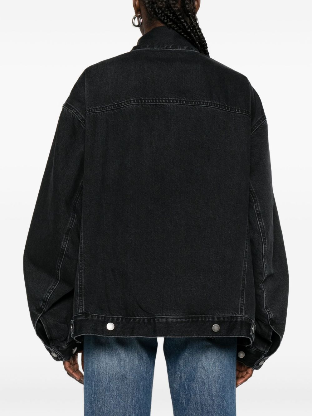 button-fastening denim jacket - 4