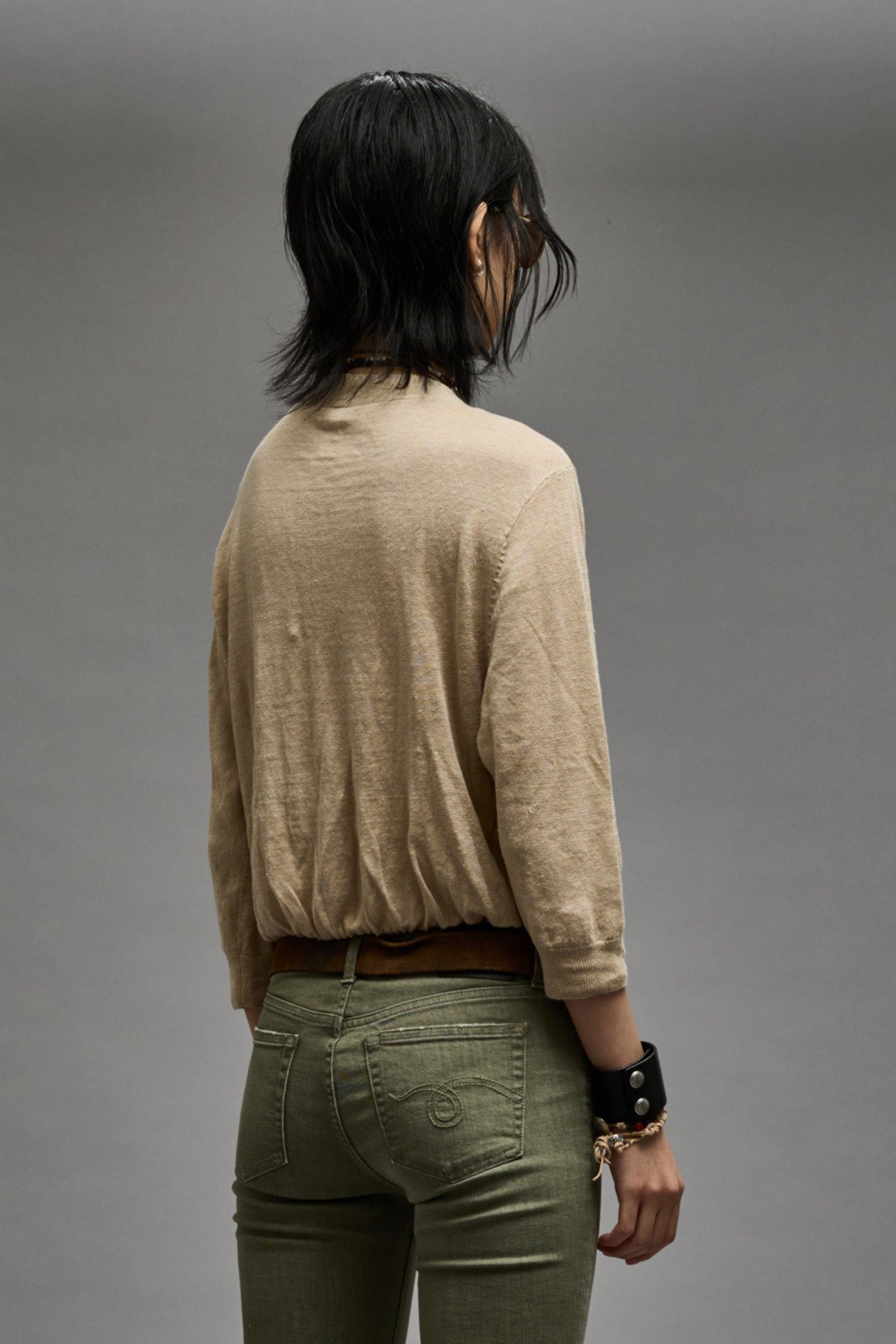 BALLOON CARDIGAN - KHAKI - 6