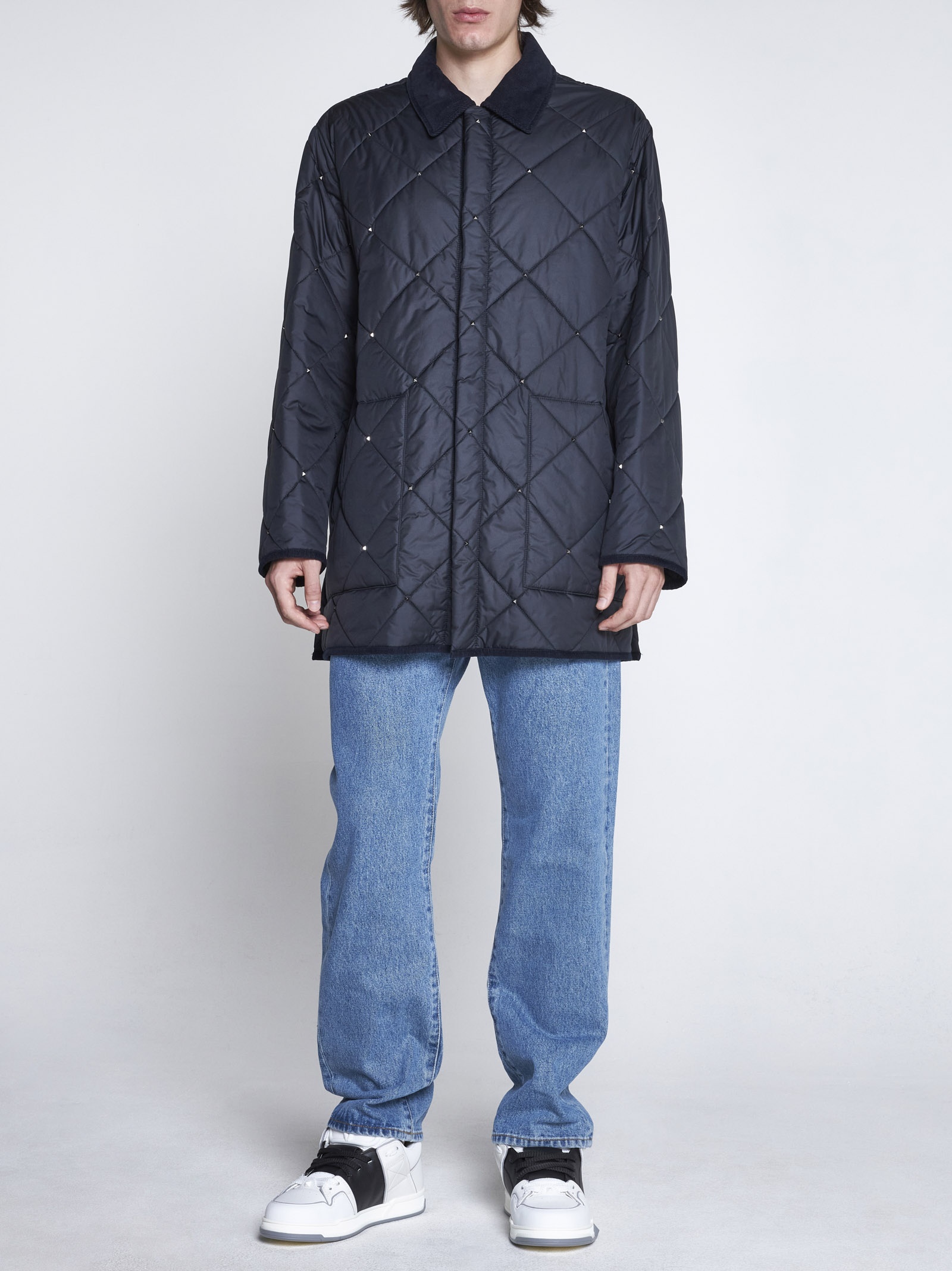 Rockstud Spike quilted nylon jacket - 3