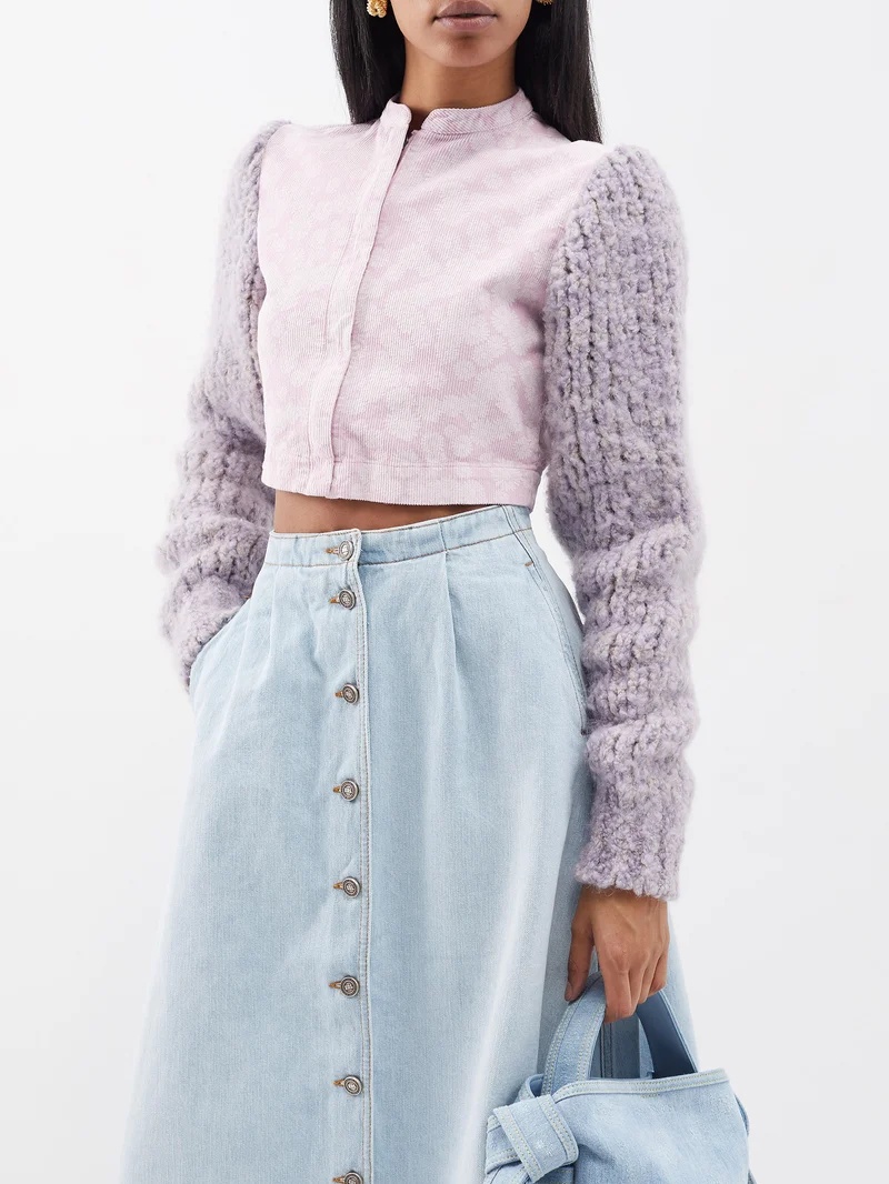 Contrast-sleeve cotton-corduroy jacket - 4