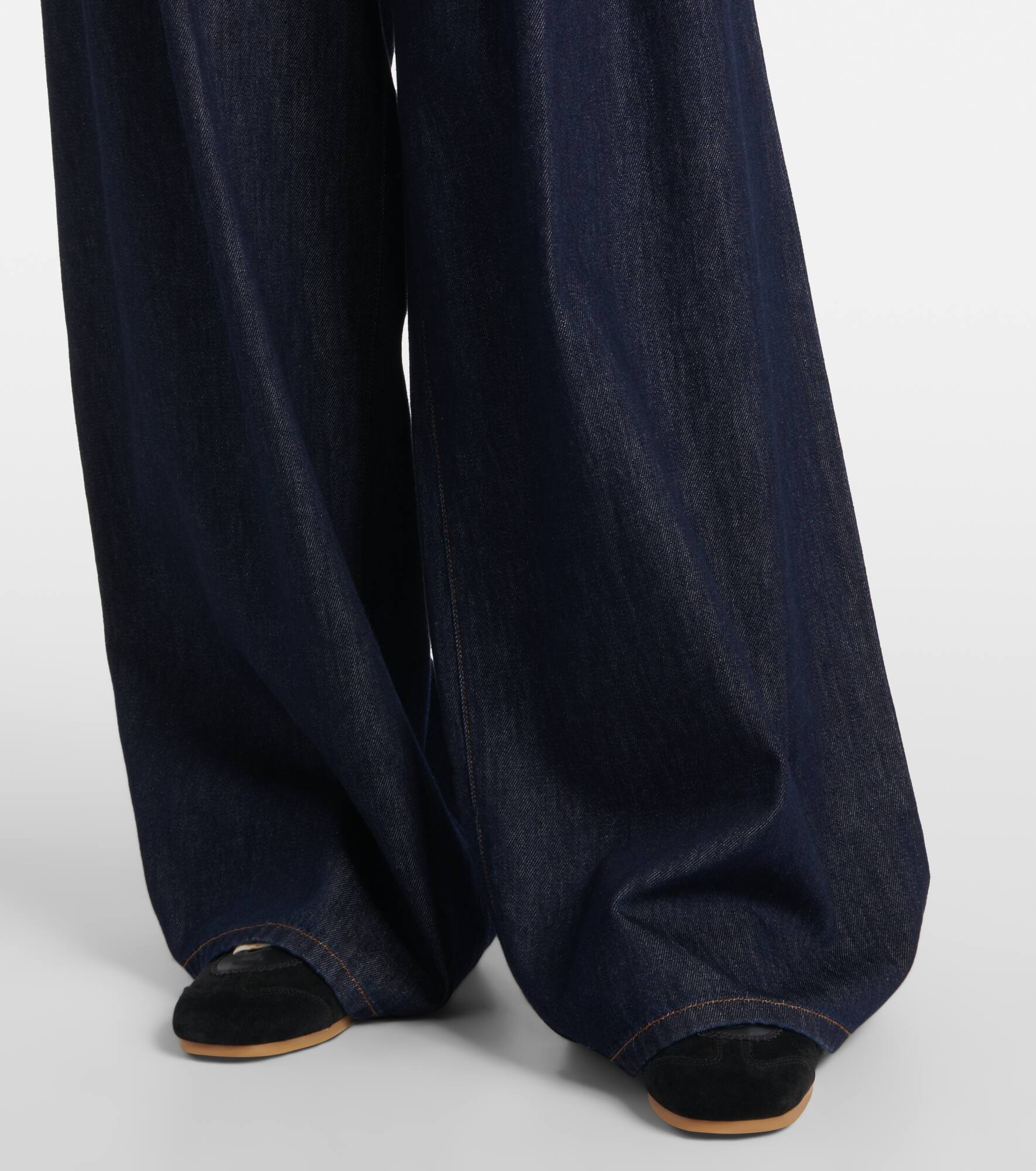 Pleated high-rise wide-leg pants - 5
