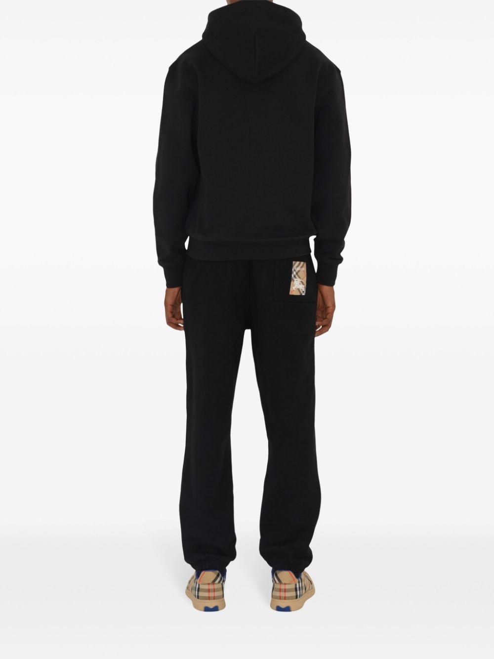 checked cotton track pants - 4
