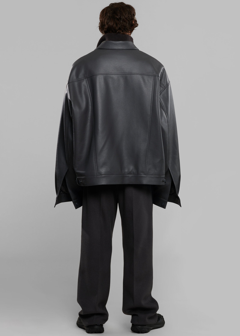 Conan Faux Leather Jacket - Dark Grey 13