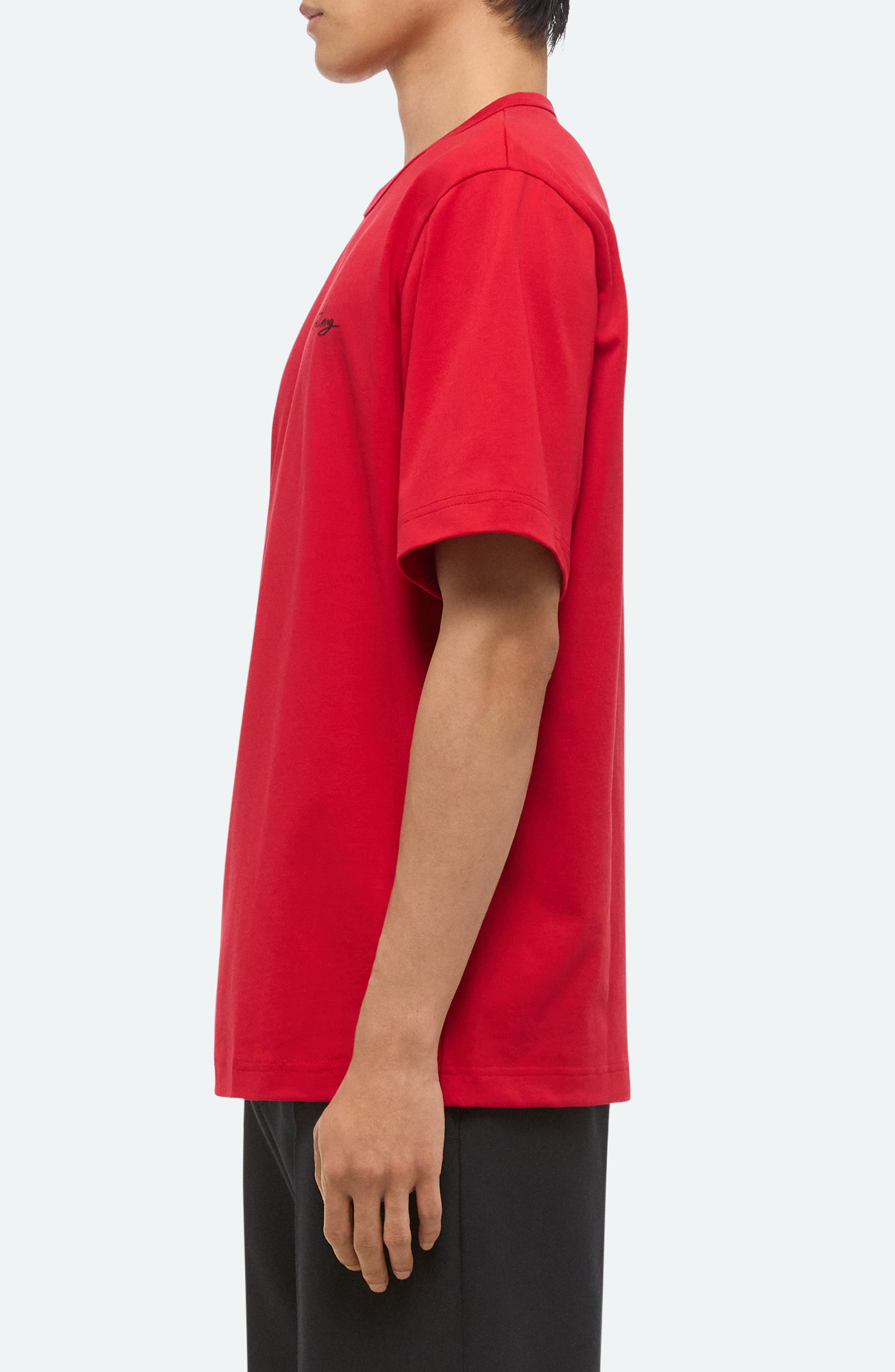 Helmut Lang Sketch Cotton T-Shirt in Deep Red at Nordstrom - 3