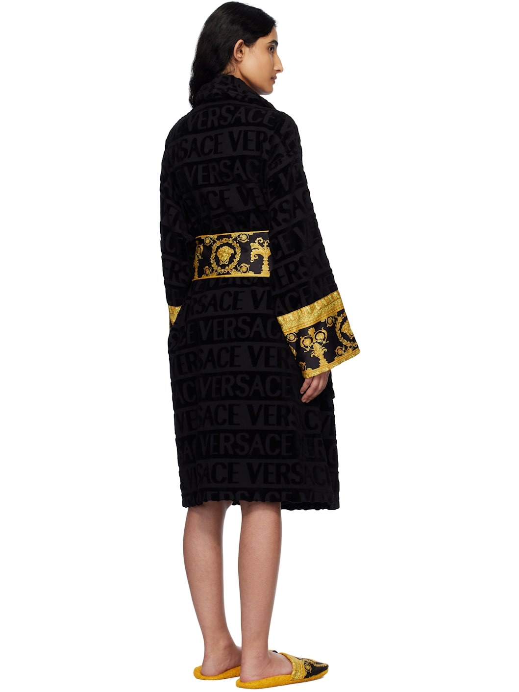 Black 'I Heart Baroque' Bathrobe - 3
