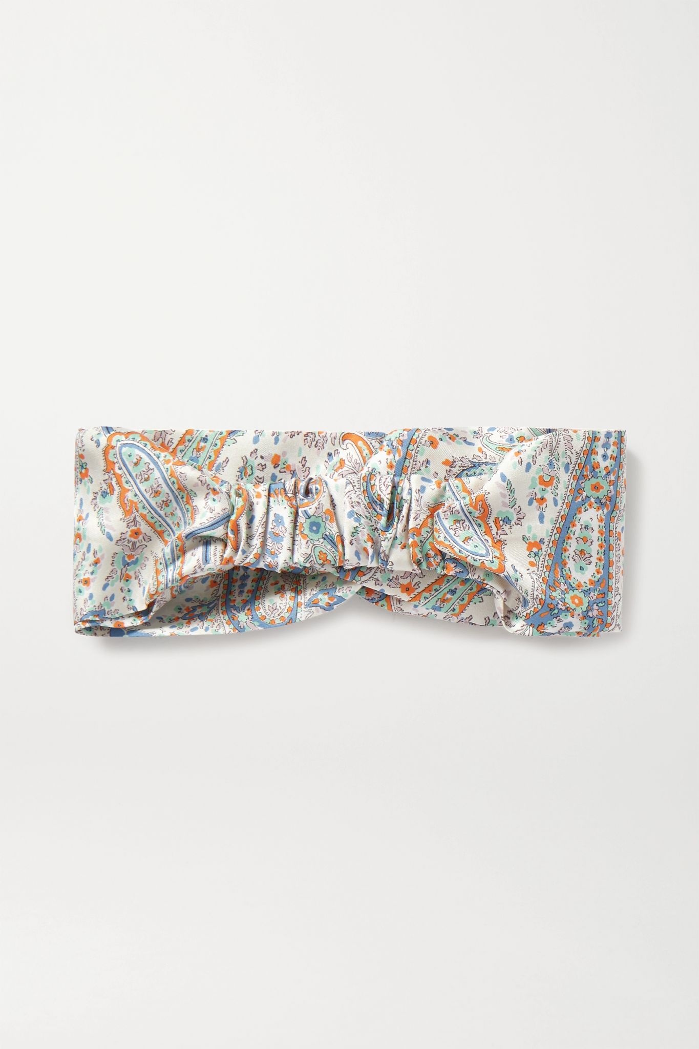 Knotted paisley-print silk-twill headband - 3