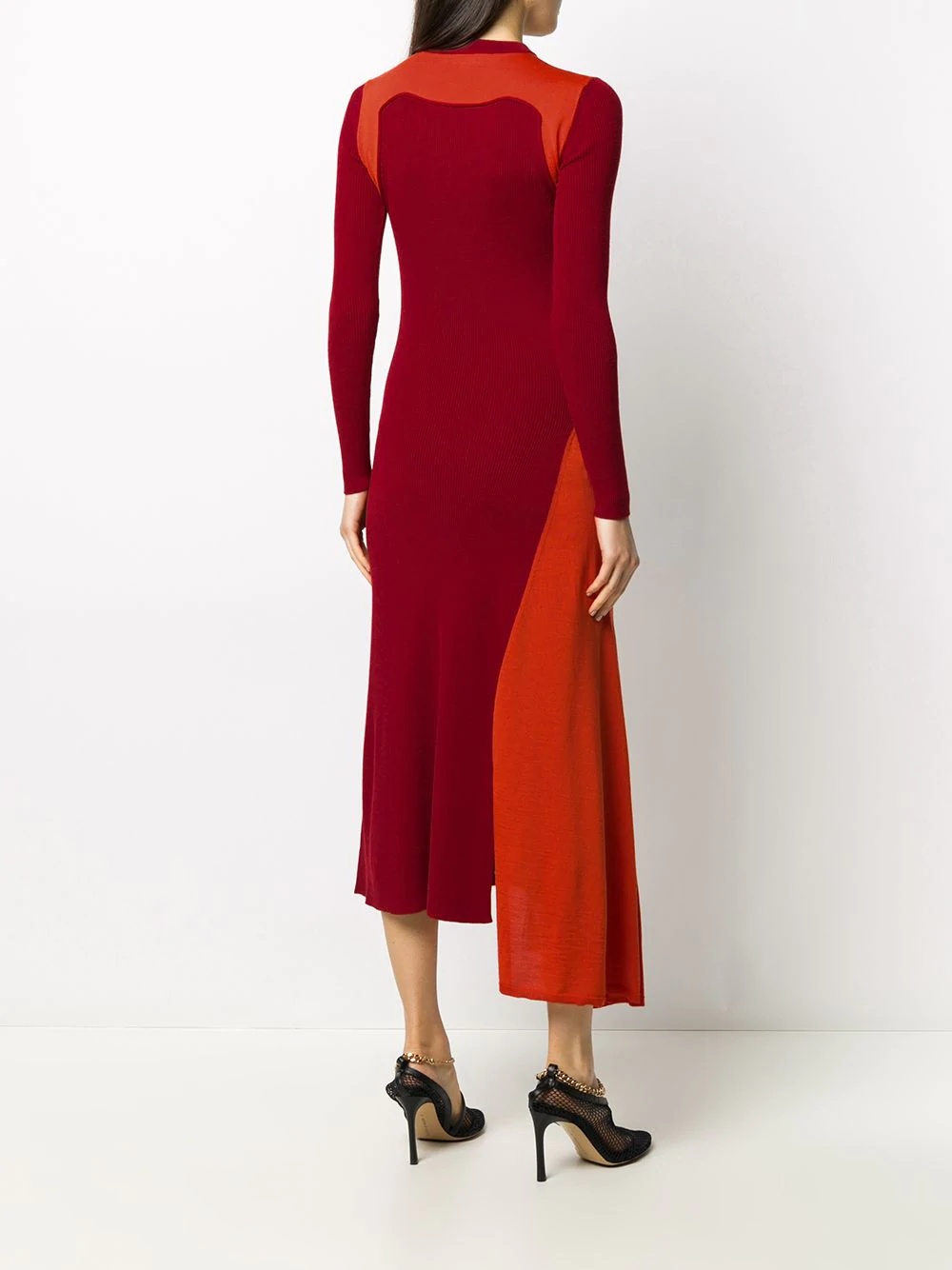 colour-blocked wool knit dress - 4